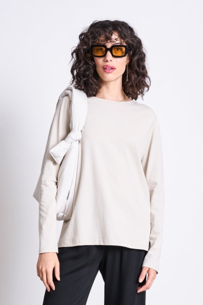 Image of JAN 'N JUNE dames vegan Longsleeve Brushed Boy Ivoor