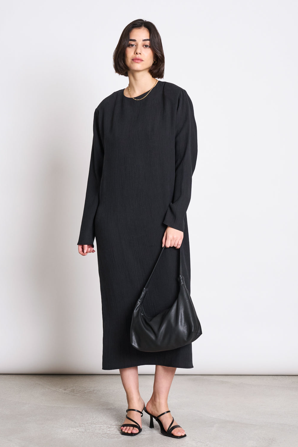 Image of JAN 'N JUNE dames vegan Jurk Crinkle Dimma Zwart