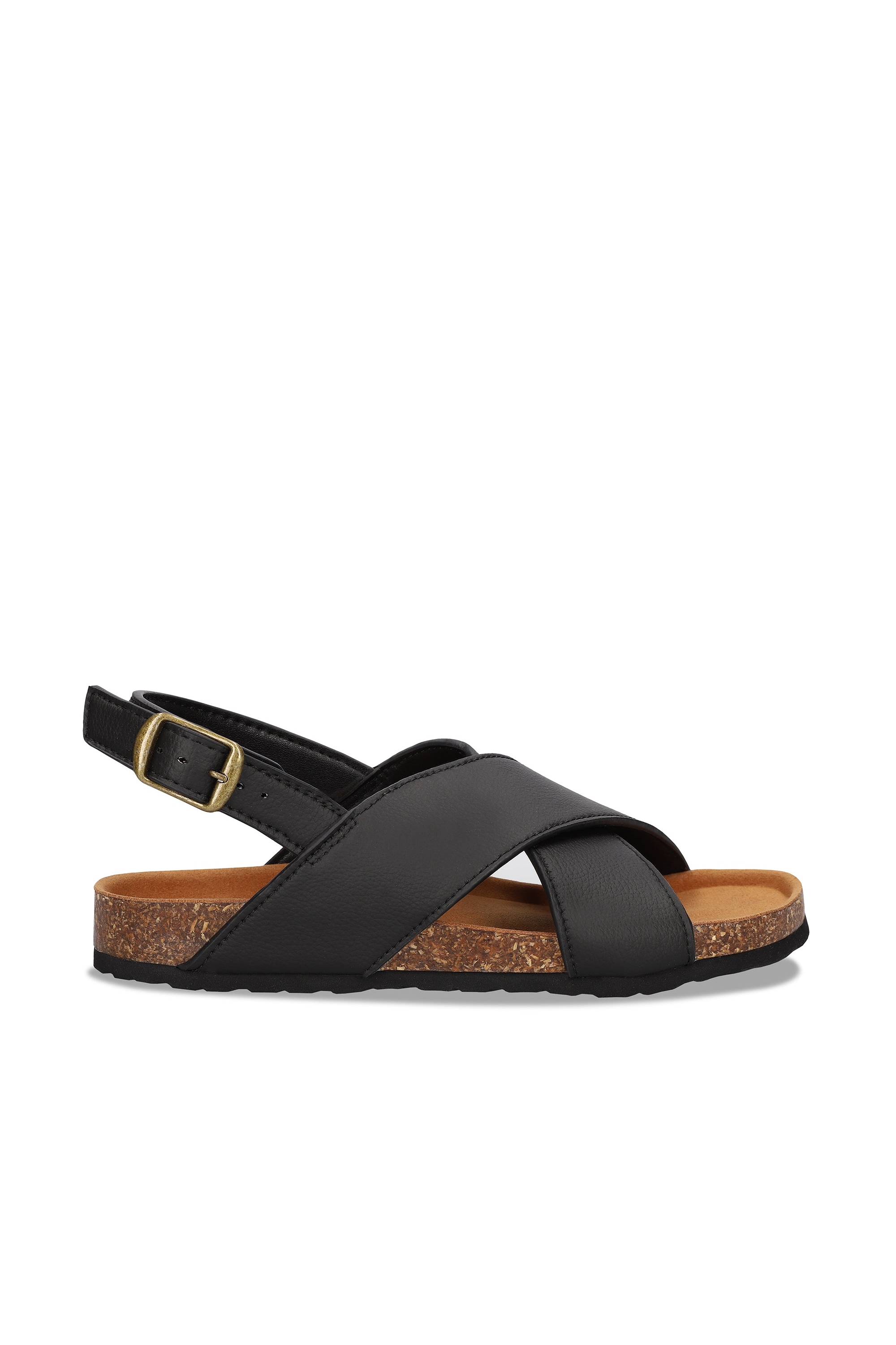NAE Herren vegan Sandalen Lanta Veganes Ã–ko-Leder Schwarz