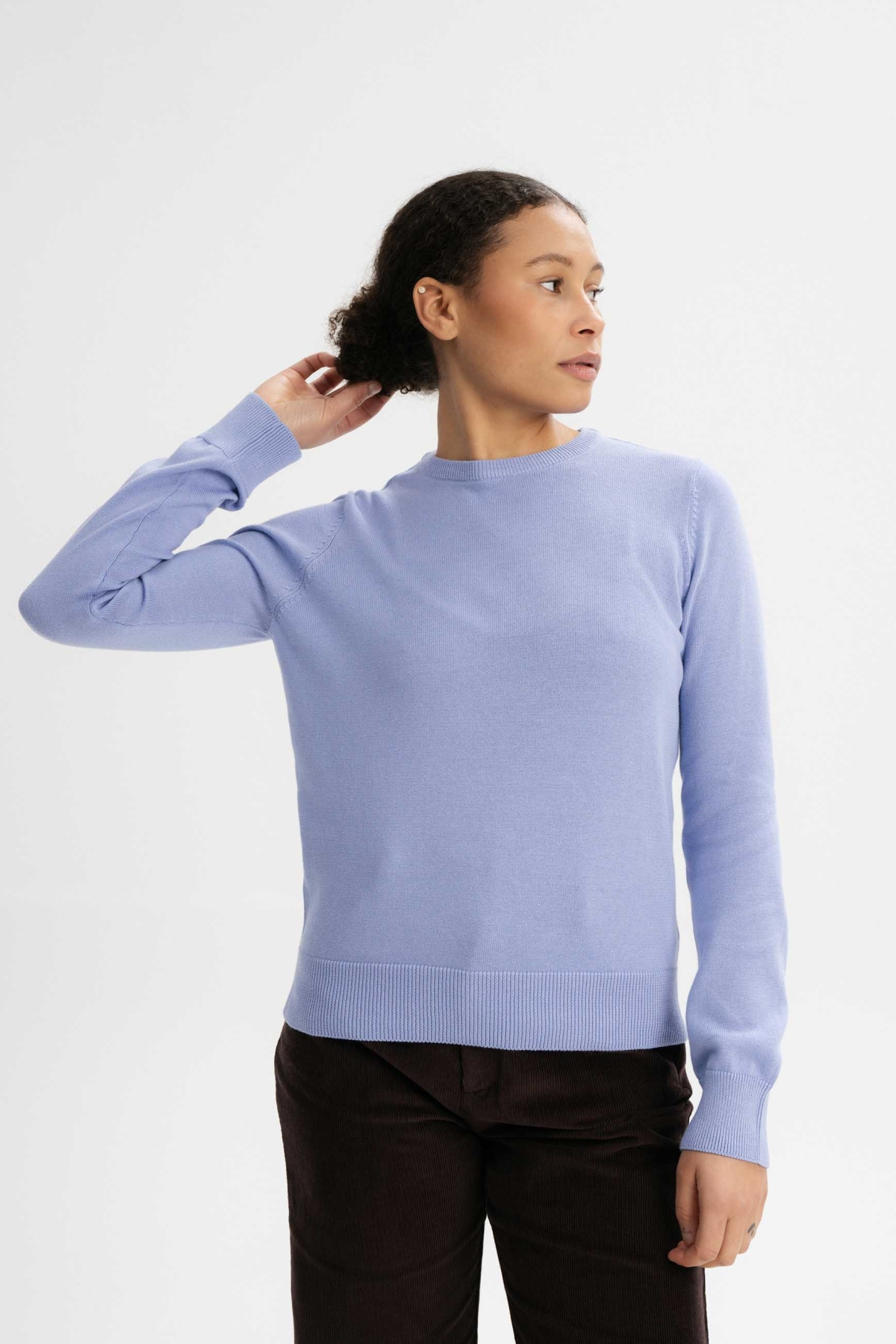 MELA Damen vegan Pullover Feinstrick Dhana Lila