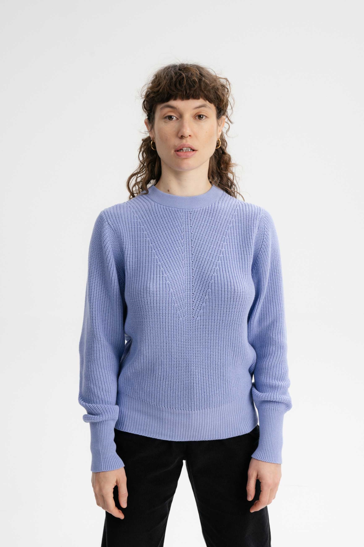 MELA Damen vegan Strickpullover Gauri Lila