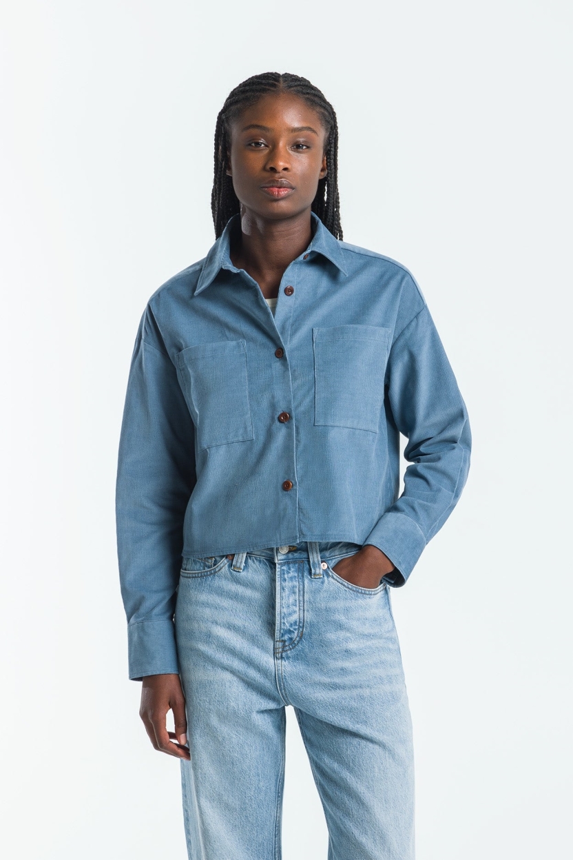 90131 - Kings of Indigo Damen vegan Bluse Quinn Coronet Blau