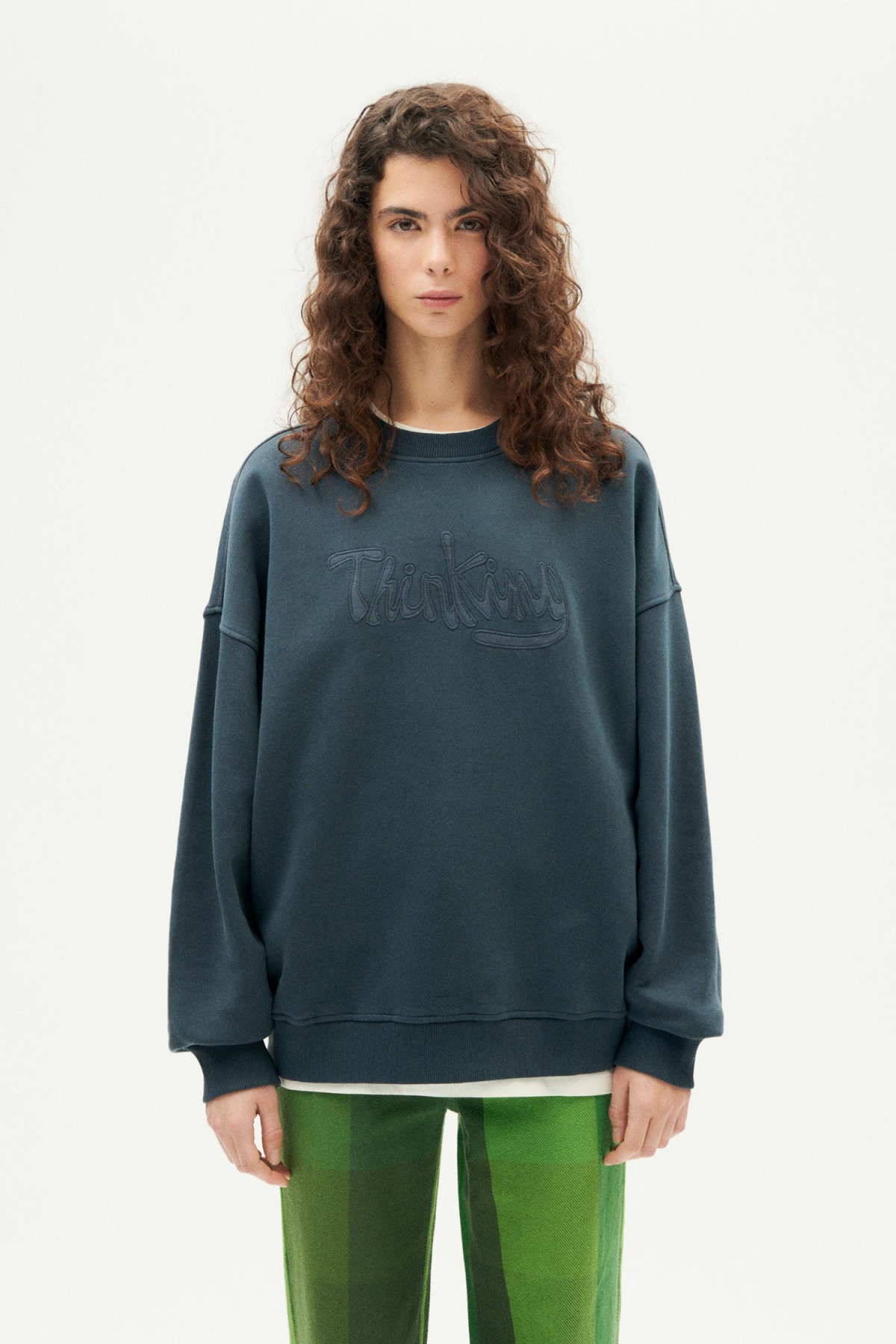 Thinking mu Damen vegan Graphit Sweatshirt Jimena Denken