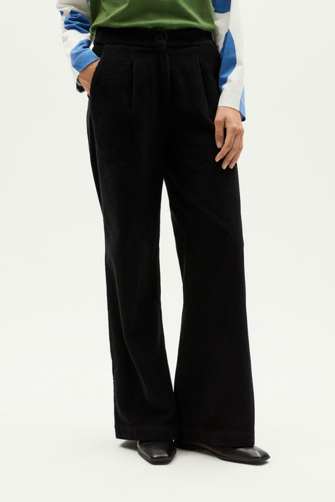 Thinking mu Damen vegan Hose Manolita Corduroy Schwarz