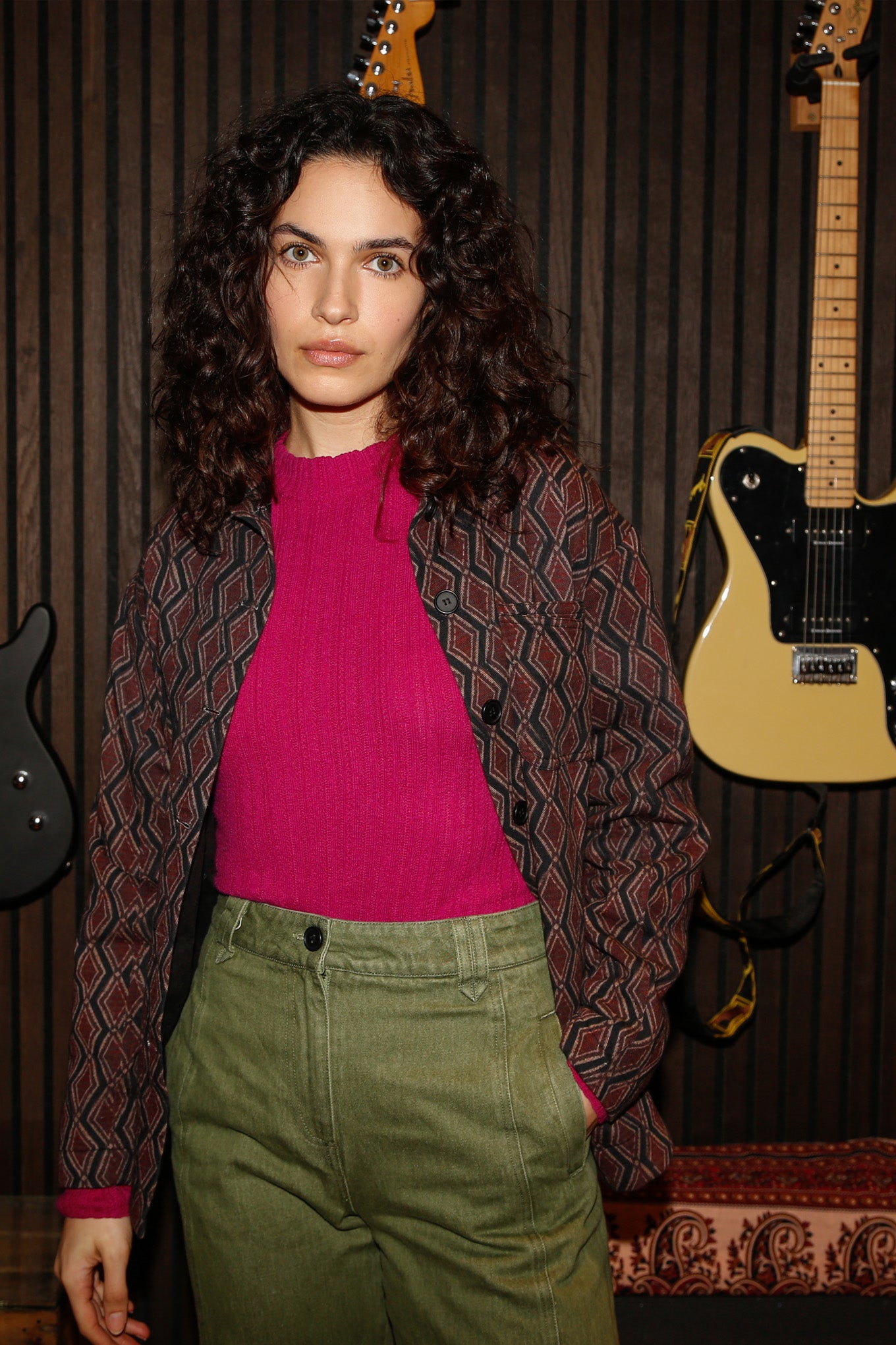 Image of KOMODO dames vegan Overshirt Batik Diamond Gina Bruin