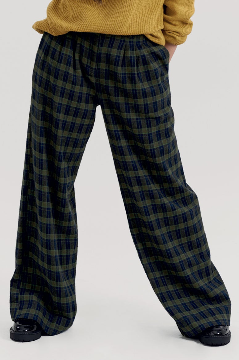 KOMODO Damen vegan Flanellhose Lily Check Navy