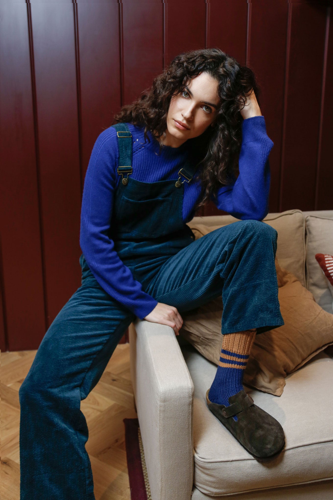 KOMODO Damen vegan Latzhose Corduroy Leni Marine GrÃ¼n