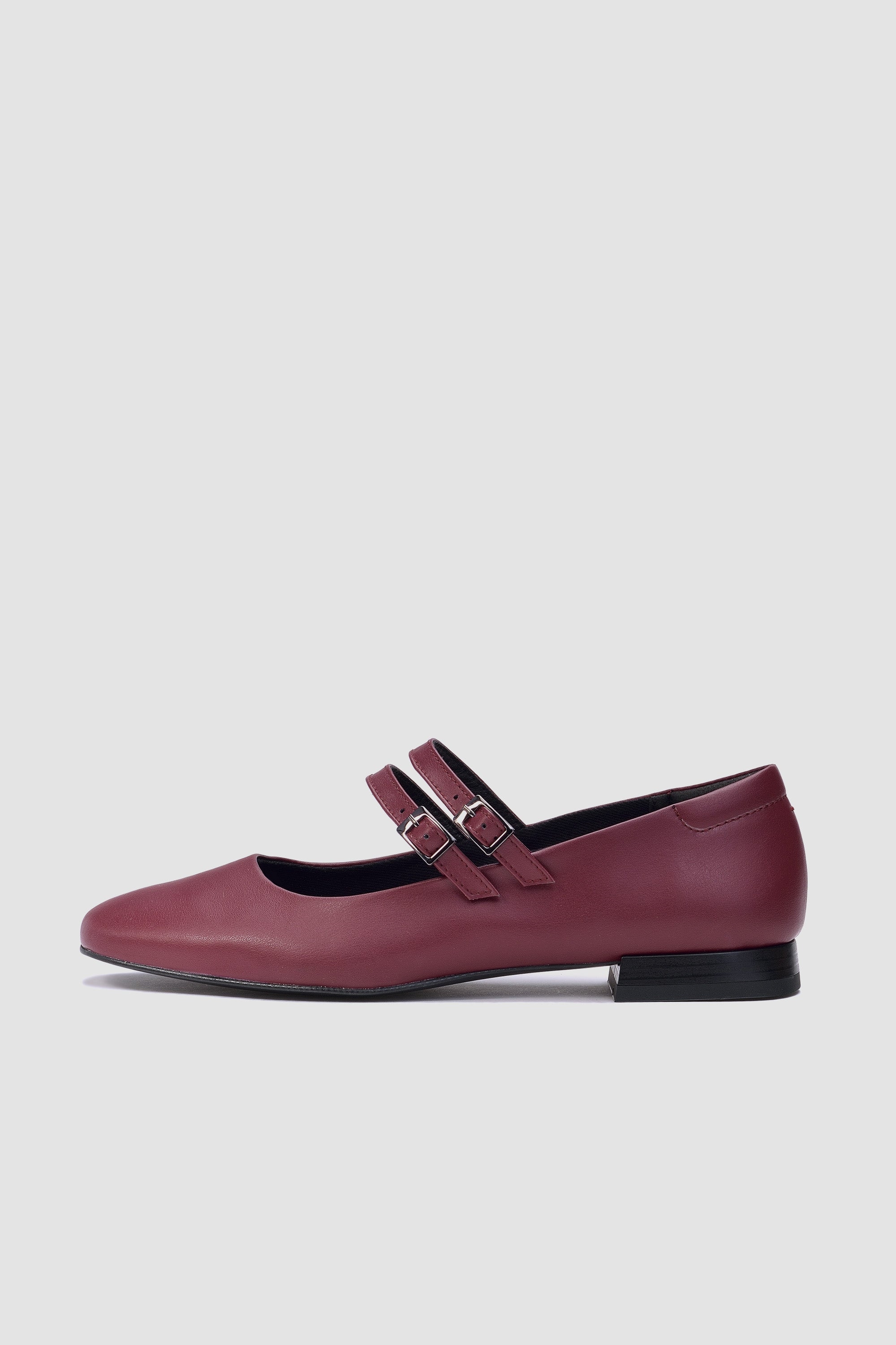 BOHEMA Damen vegan Ballerinas Mary Jane Kirsche
