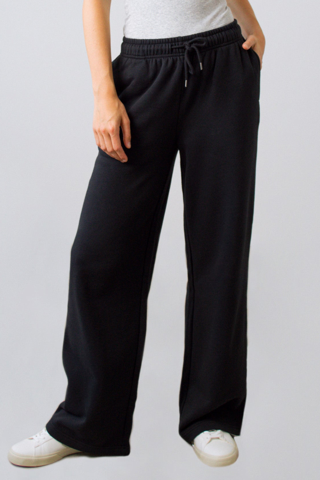 Honest Basics womens vegan Wide Jogger Women Black