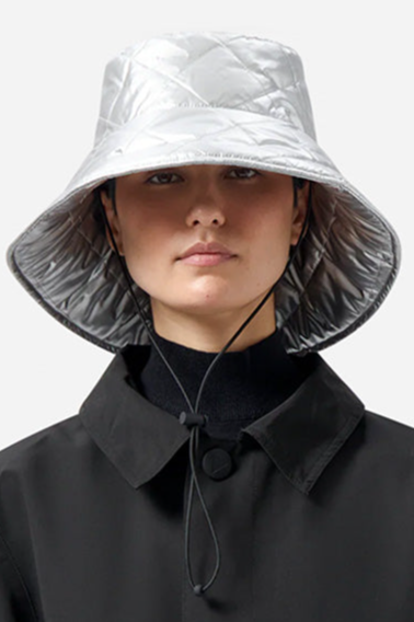 Maium Damen vegan Regenhut Gepolsterter Eimer Hellgrau