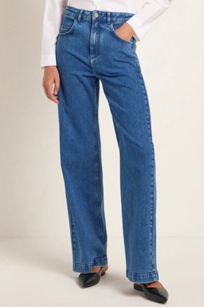 LANIUS Damen vegan Jeans Marlene Mittelblau