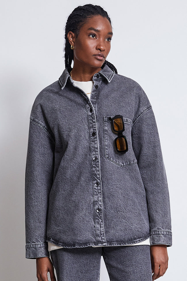 90964 - JAN N JUNE Damen vegan Hemd Solace Denim Grau