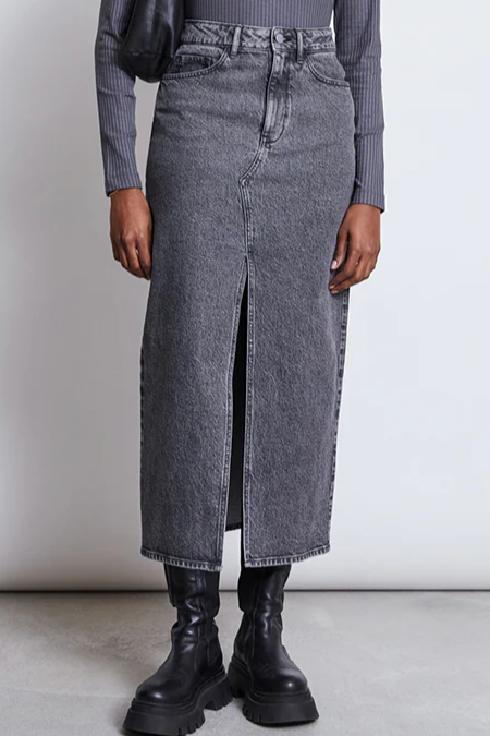 Image of JAN 'N JUNE dames vegan Rok Luce Denim Lichtgrijs