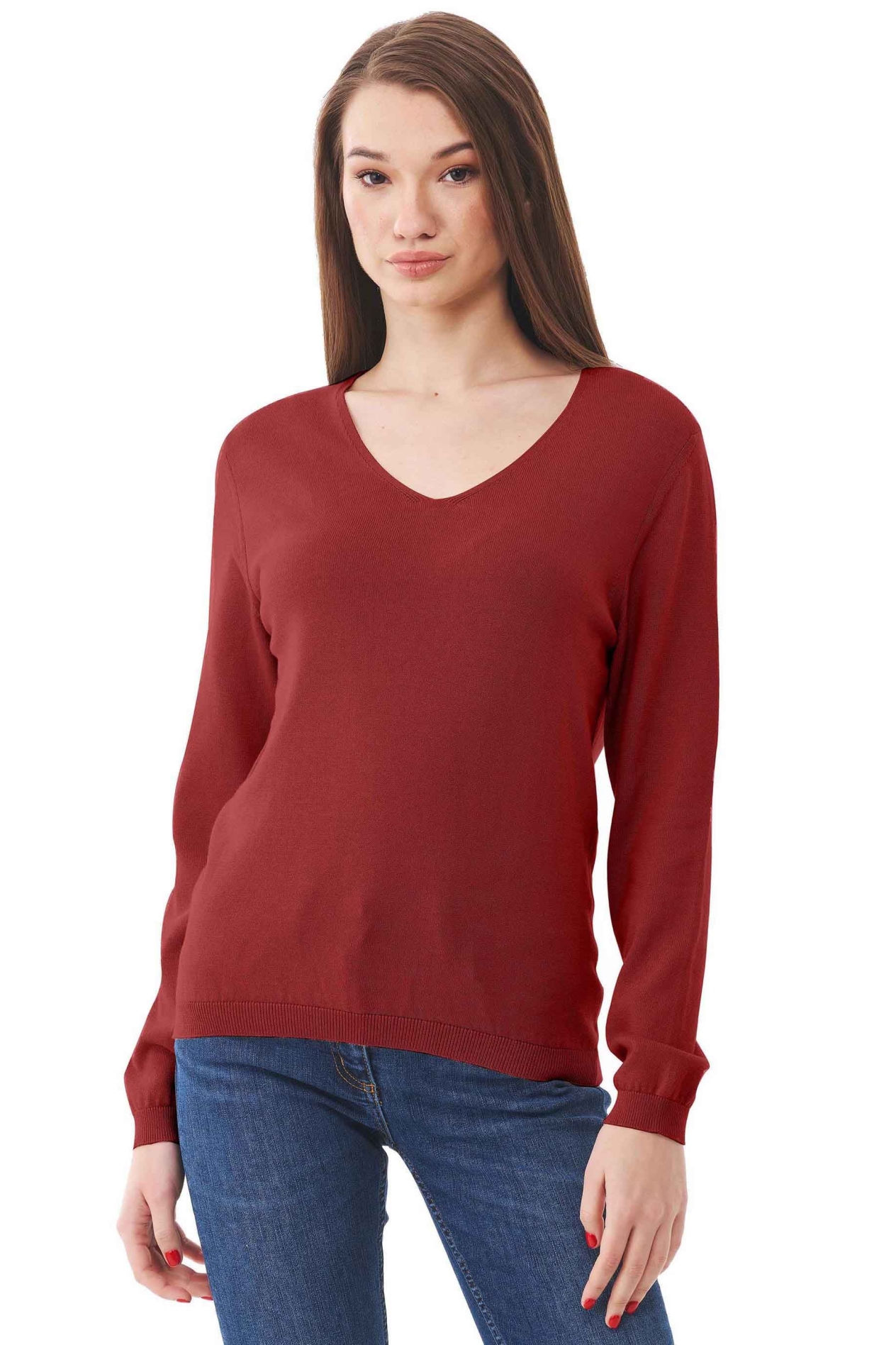 ORGANICATION Damen vegan Strickpullover Dunkelrot