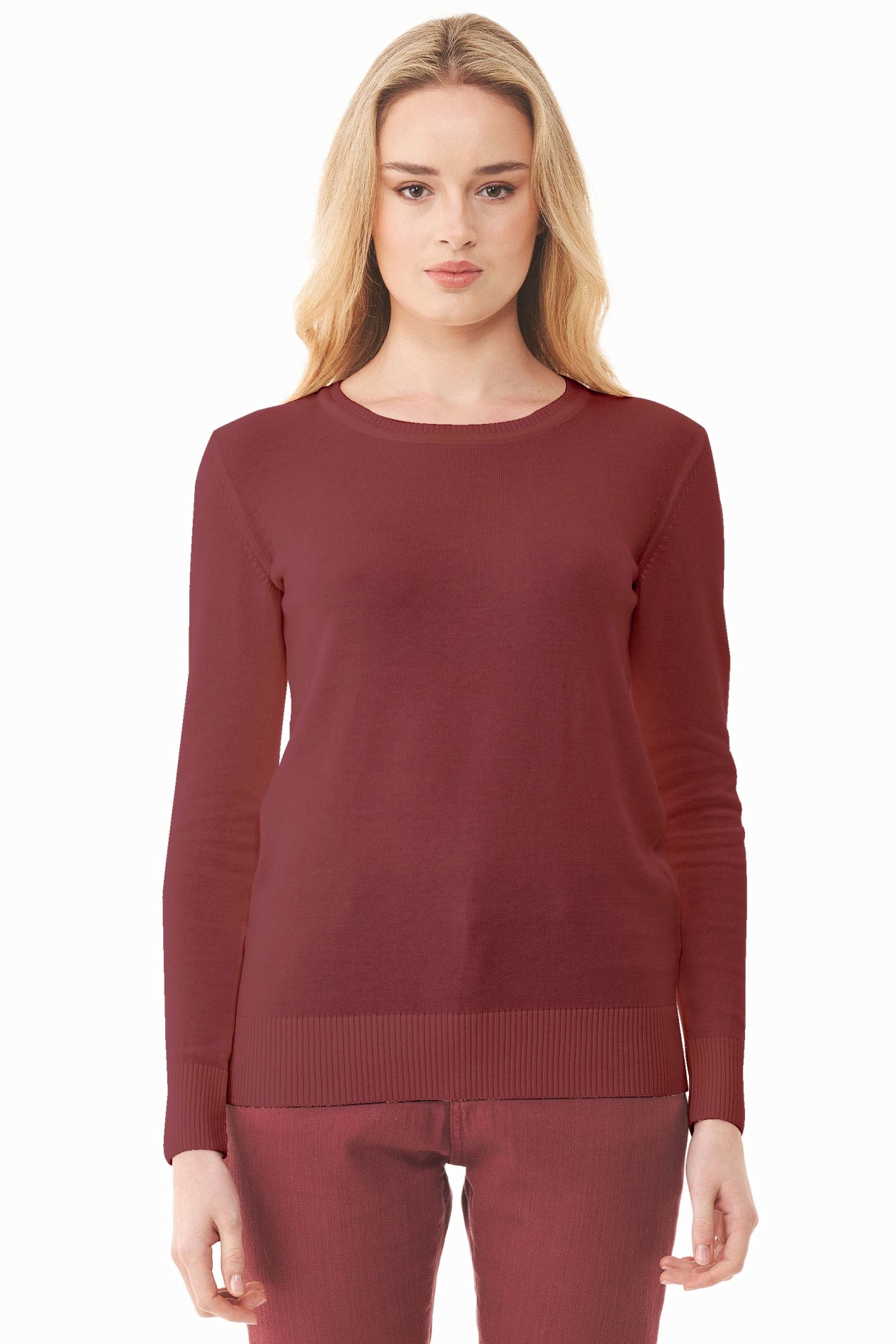 ORGANICATION Damen vegan Pullover Dunkelrot