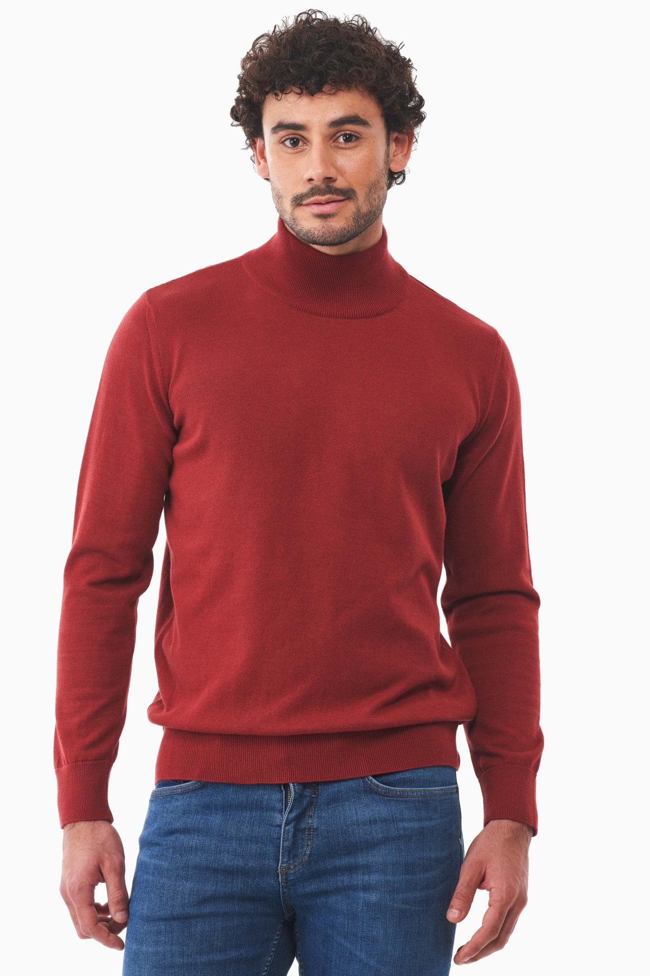 ORGANICATION Herren vegan Rollkragenpullover Dunkelrot