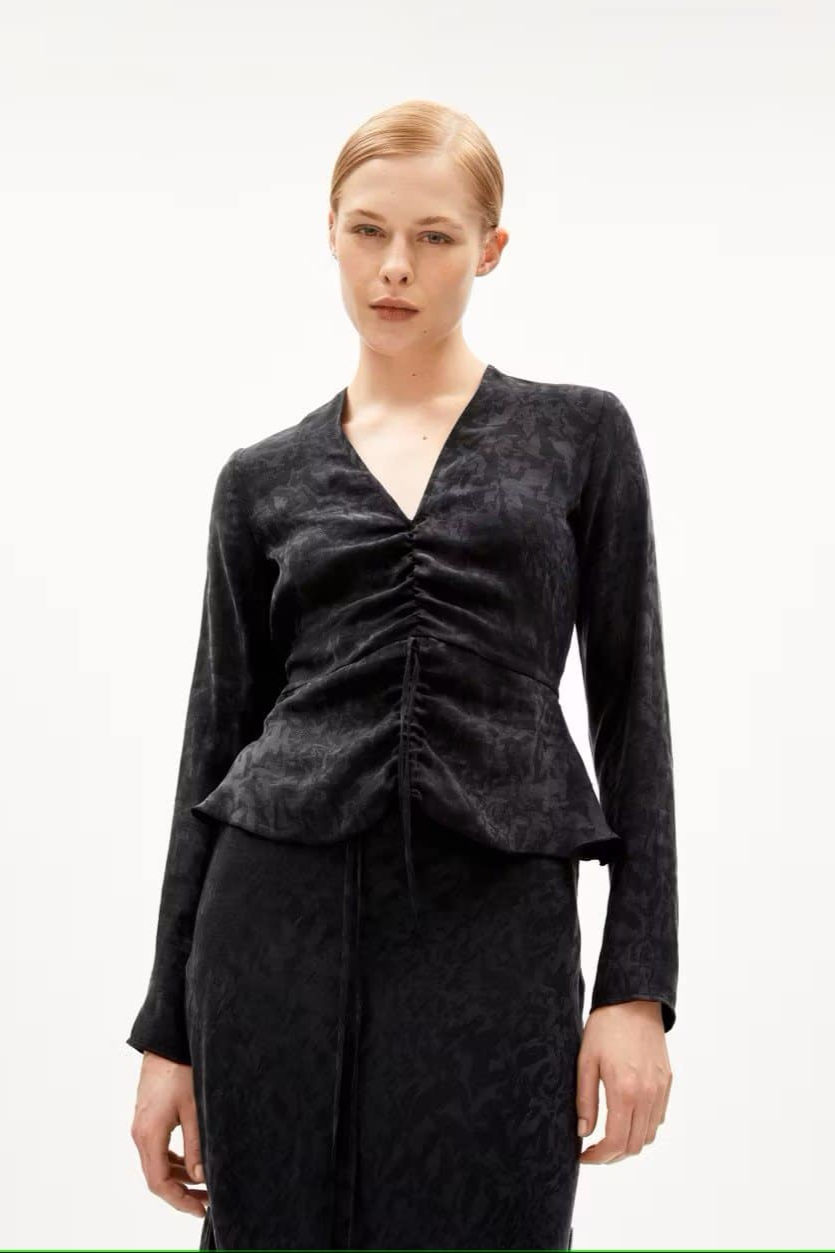 ARMEDANGELS Damen vegan Bluse Anayaa Jacq Schwarz