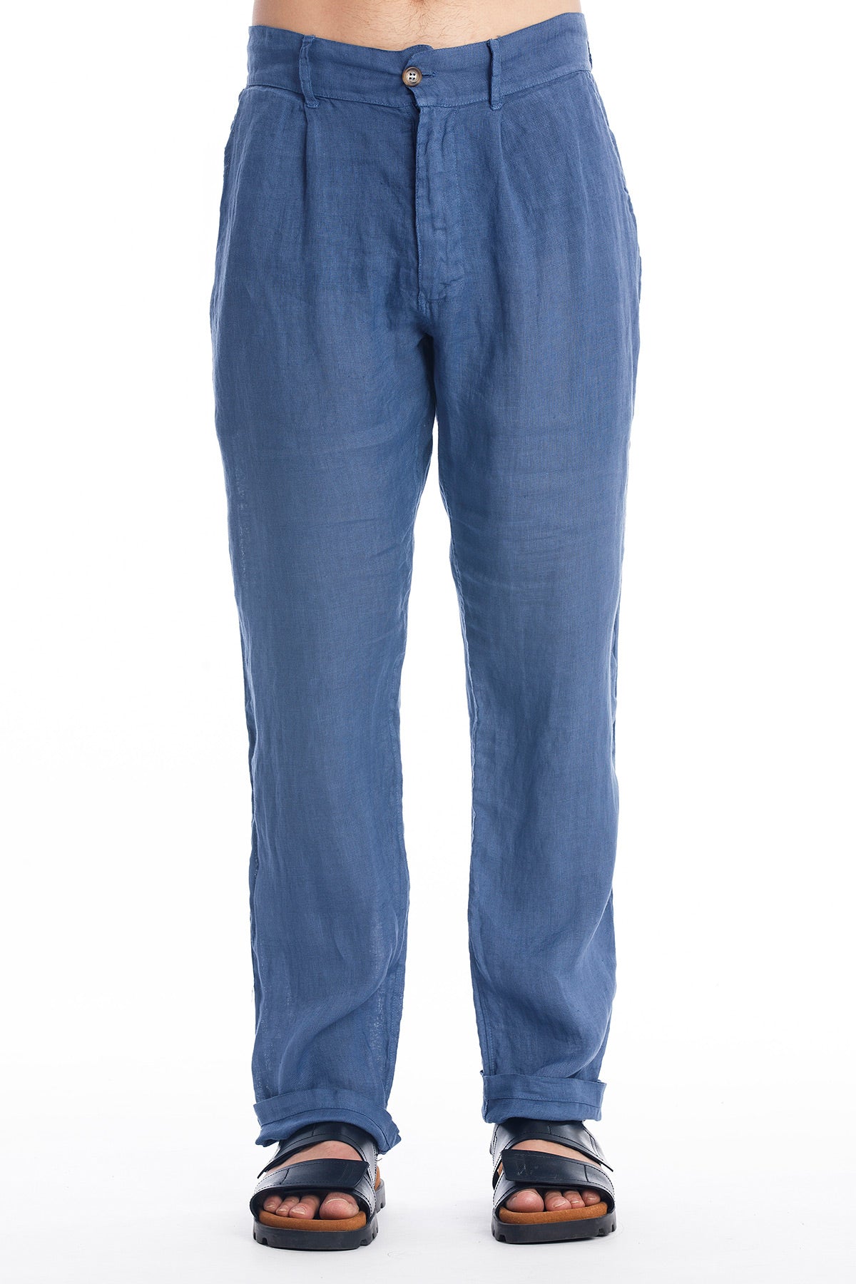 Image of RAVENS VIEW IBIZA mannen vegan Broek Positano Indigo Blauw