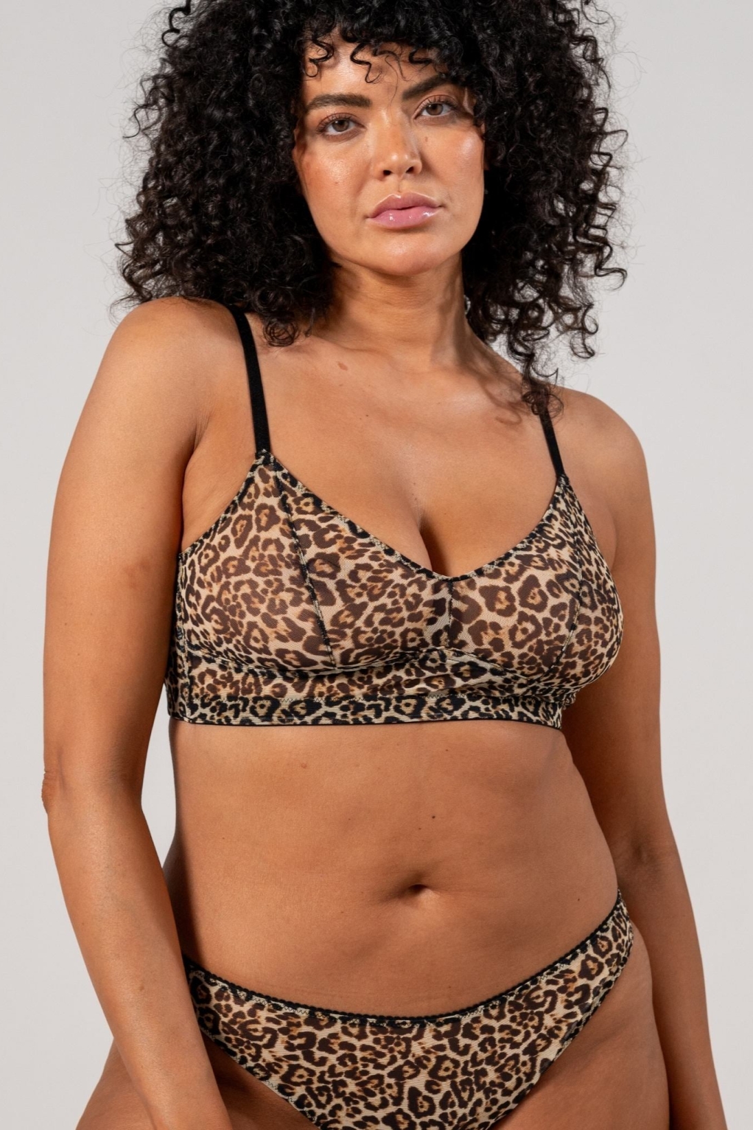 Understatement Damen vegan Mesh Balconette Leopard