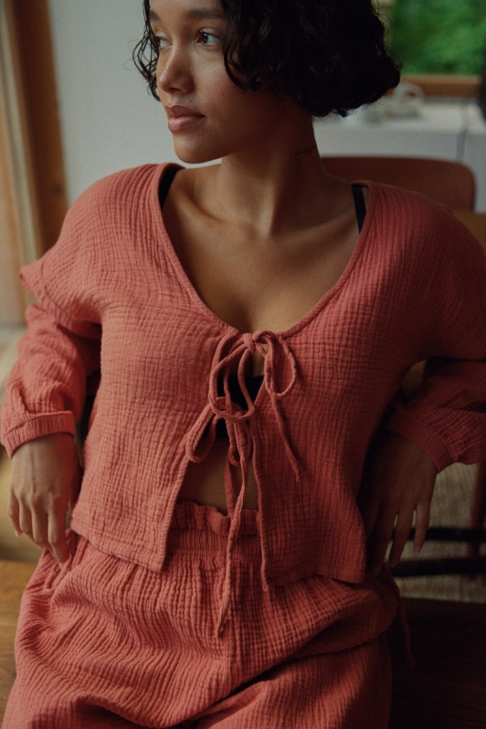 NÃ©nÃ©s Damen vegan Top Wanda Terracotta