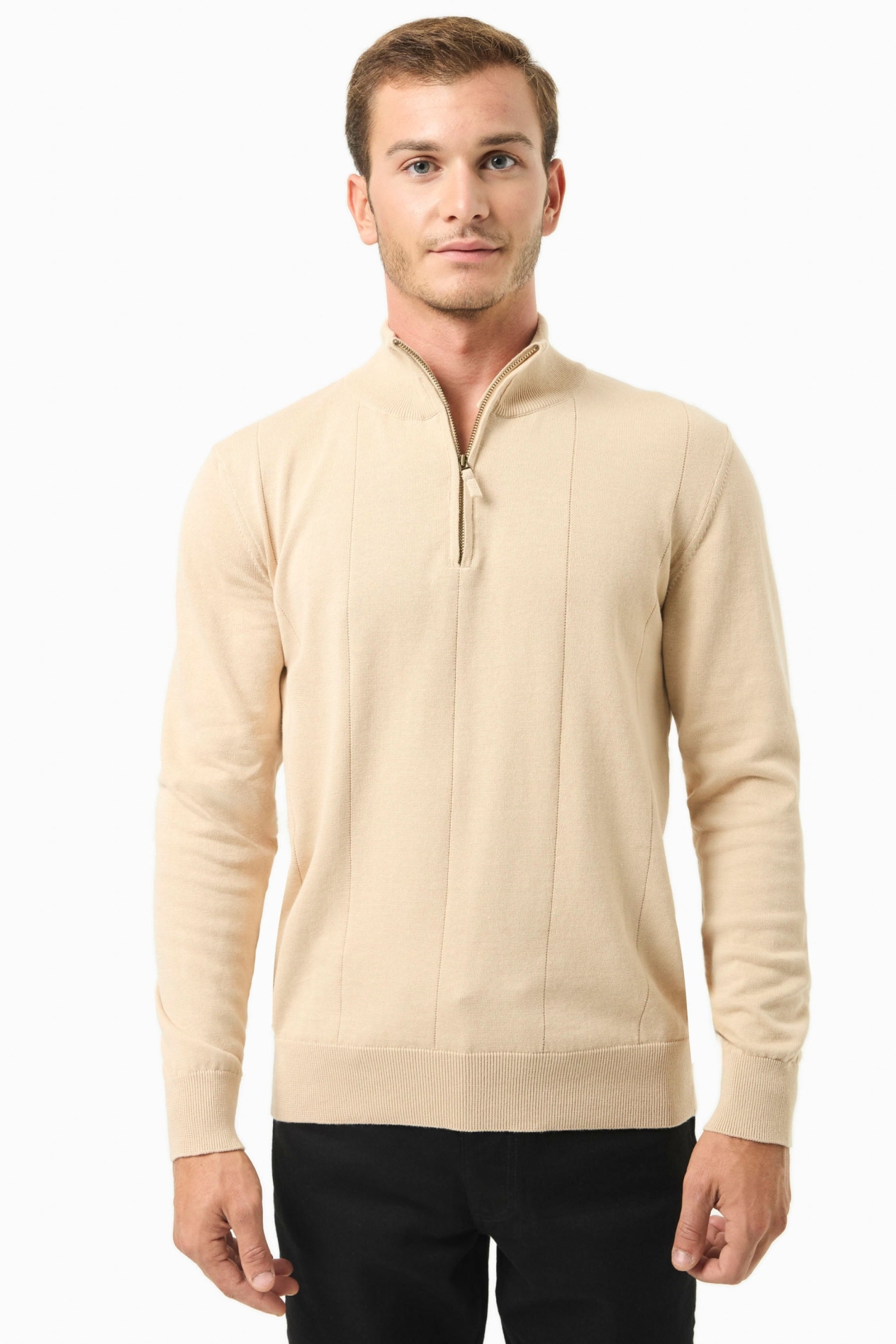 ORGANICATION Herren vegan Troyer Pullover Beige