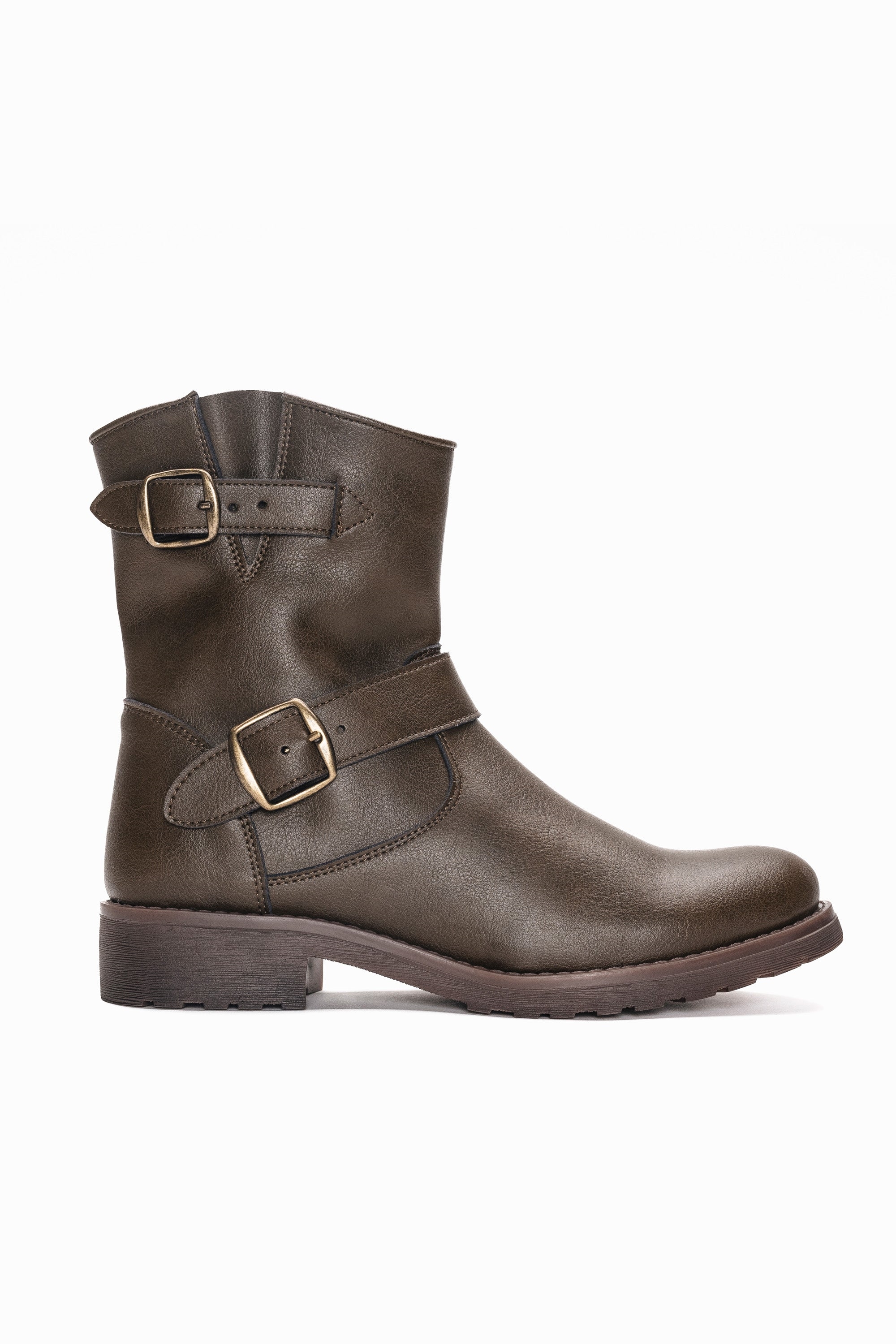 NAE Damen vegan Biker Boots Odet GrÃ¼n