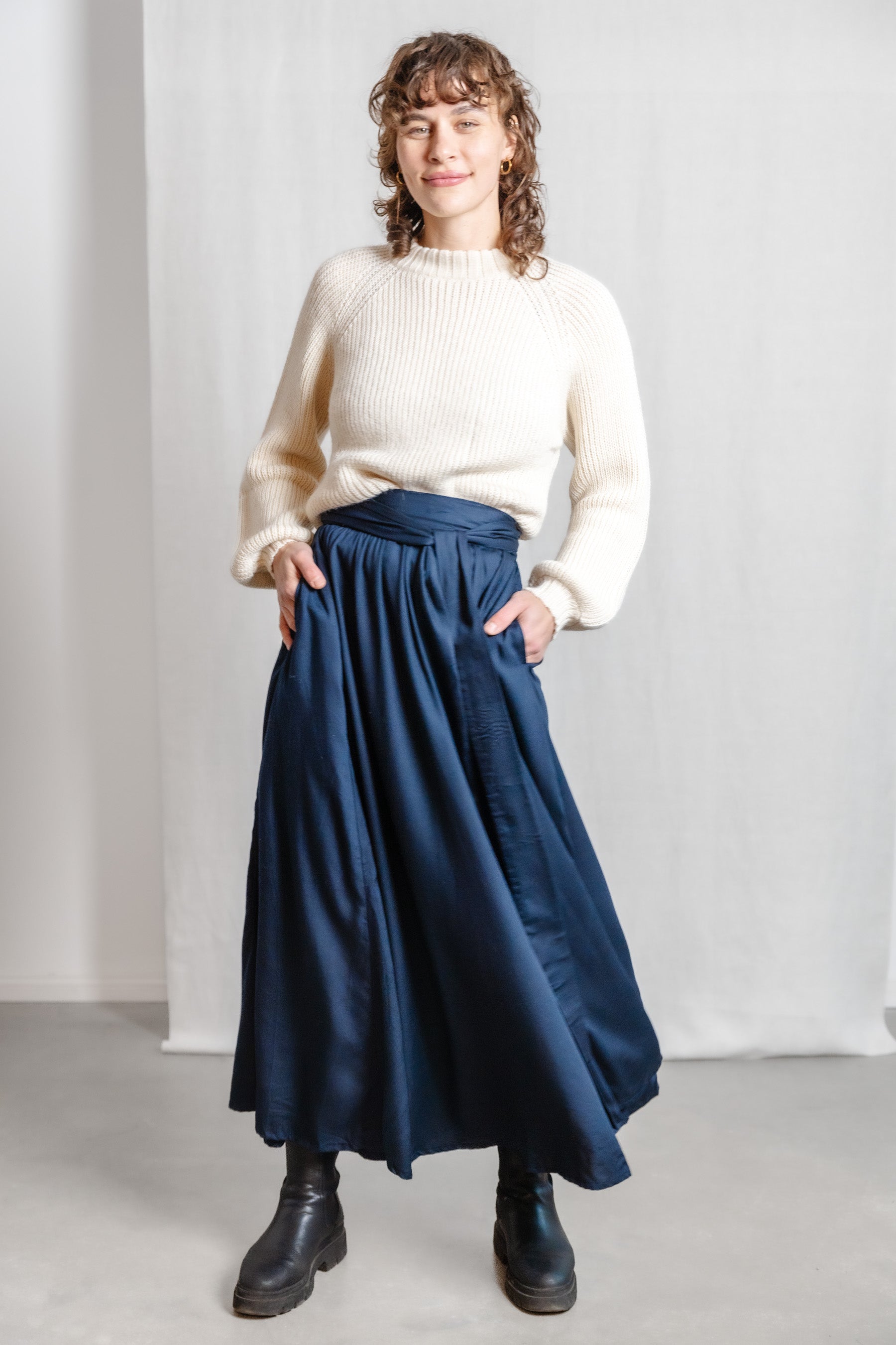 Image of Jyoti Fair Works dames vegan Rok Sarita Saphir Blauw