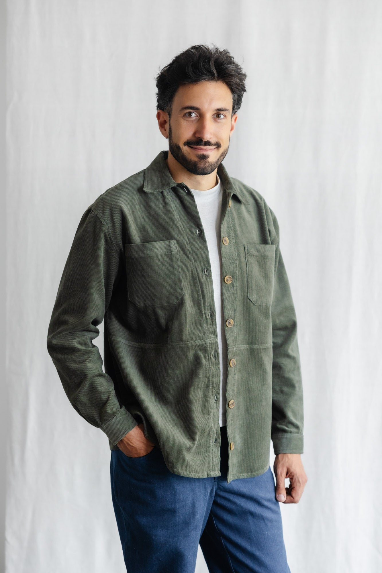 Image of Jyoti Fair Works mannen vegan Overshirt Kal Pistache