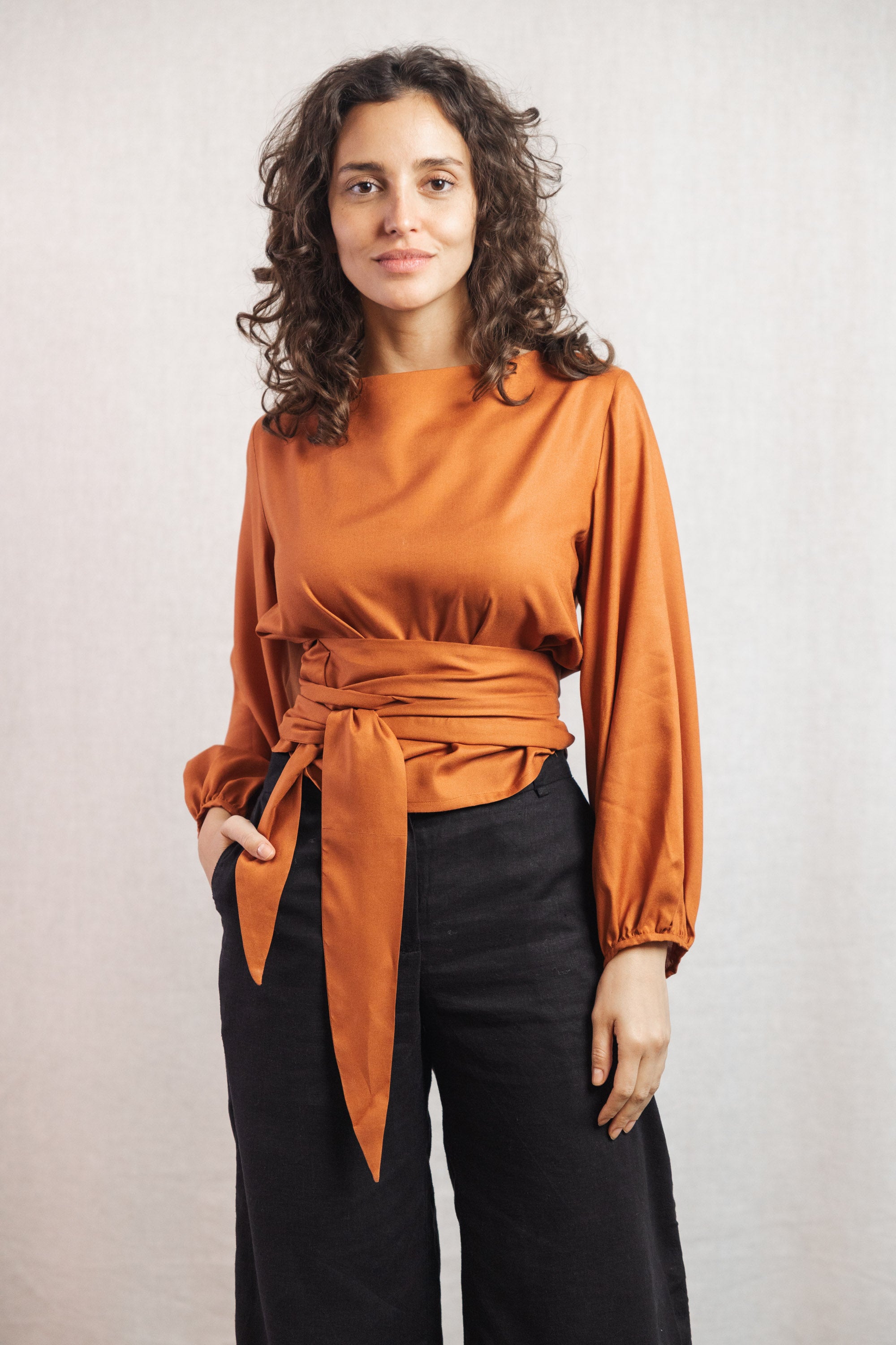 Jyoti Fair Works Damen vegan Bluse Prasoon Rost