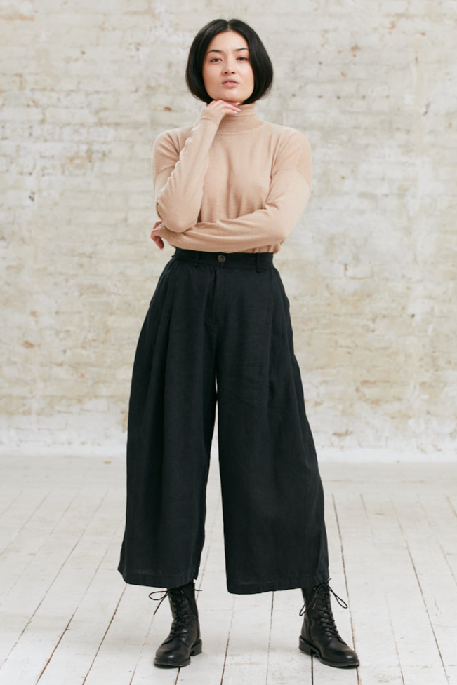 92470 - Damen vegan Culotte Awa Schwarz