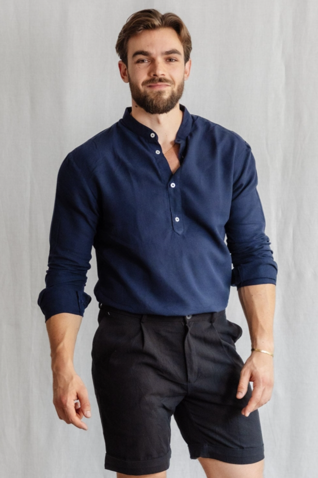 Image of Jyoti Fair Works mannen vegan Tuniek Tanu Blauw