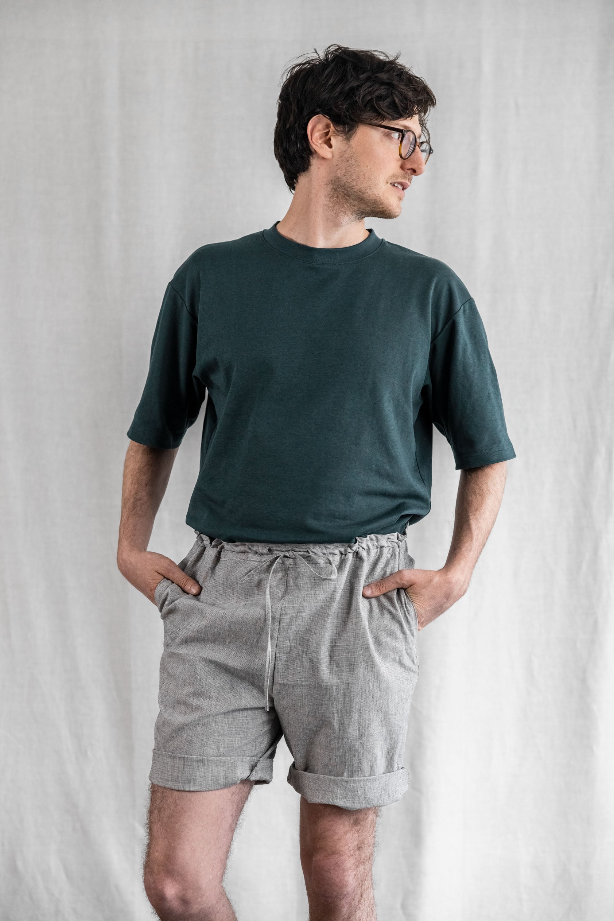 Image of Jyoti Fair Works mannen vegan Shorts Devaki Lichtgrijs