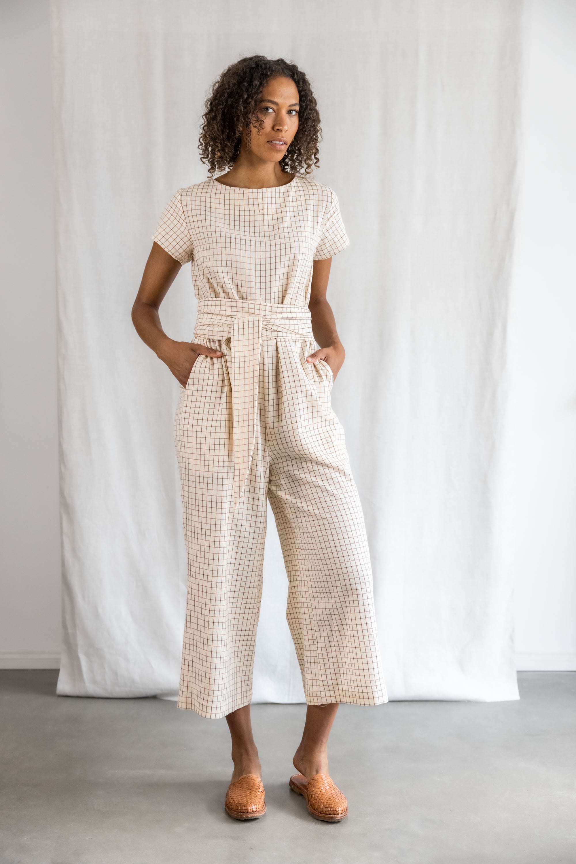 Image of Jyoti Fair Works dames vegan Jumpsuit Nirav Cream Ruiten