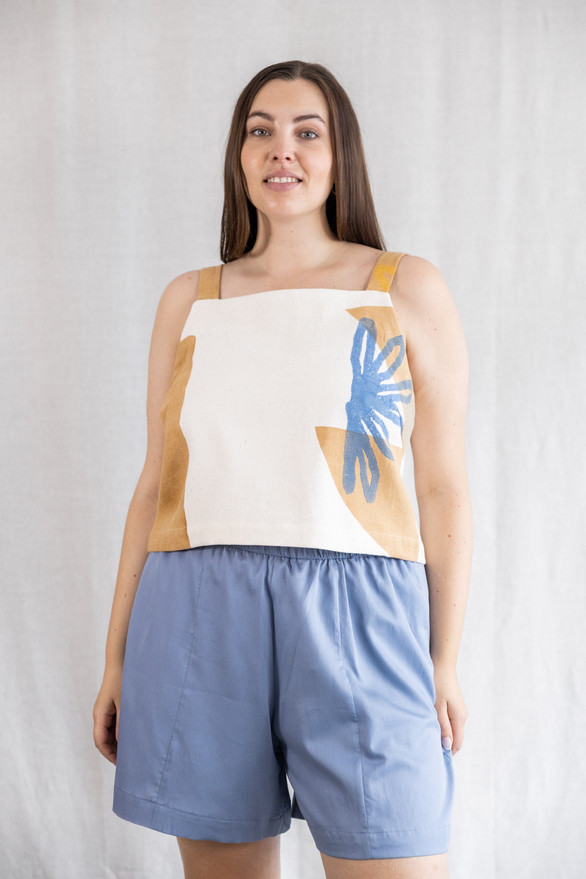 Image of Jyoti Fair Works dames vegan Top Ruchira Blockprint Savanna