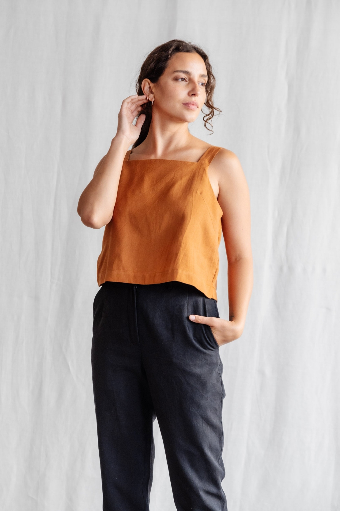 Image of Jyoti Fair Works dames vegan Top Ruchira Hazelnoot