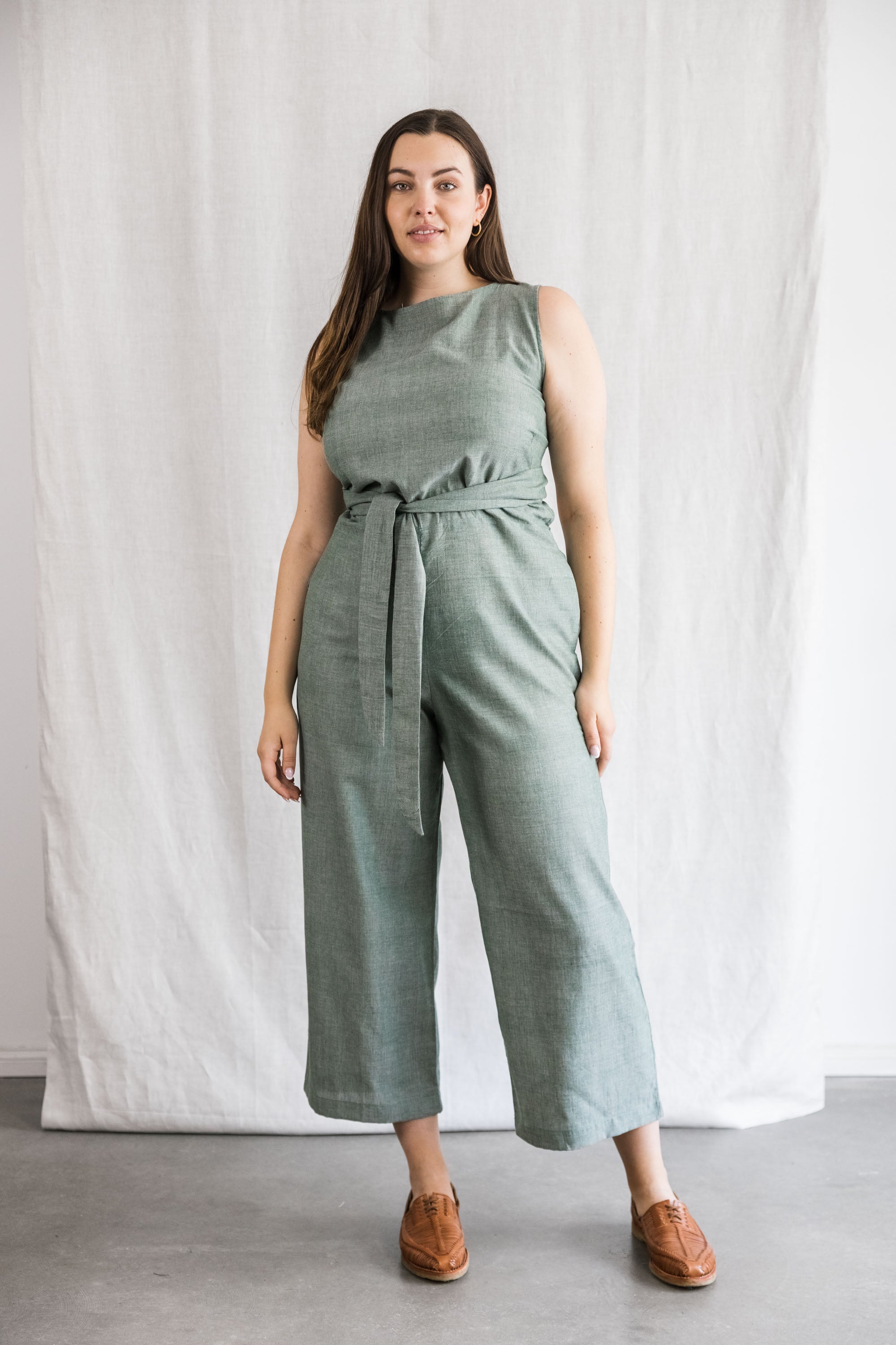 Image of Jyoti Fair Works dames vegan Jumpsuit Anusha Eucalyptus