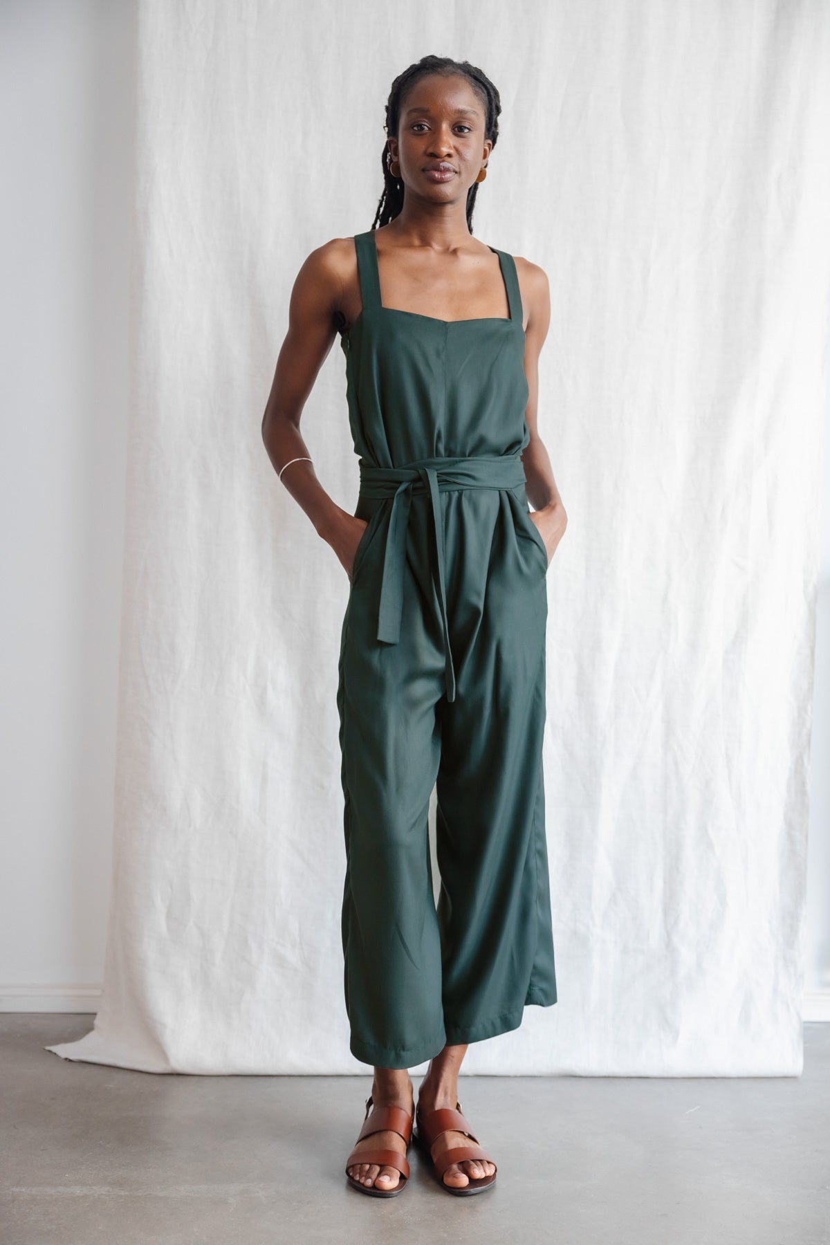 Jyoti Fair Works Damen vegan Jumpsuit Suvan WaldgrÃ¼n