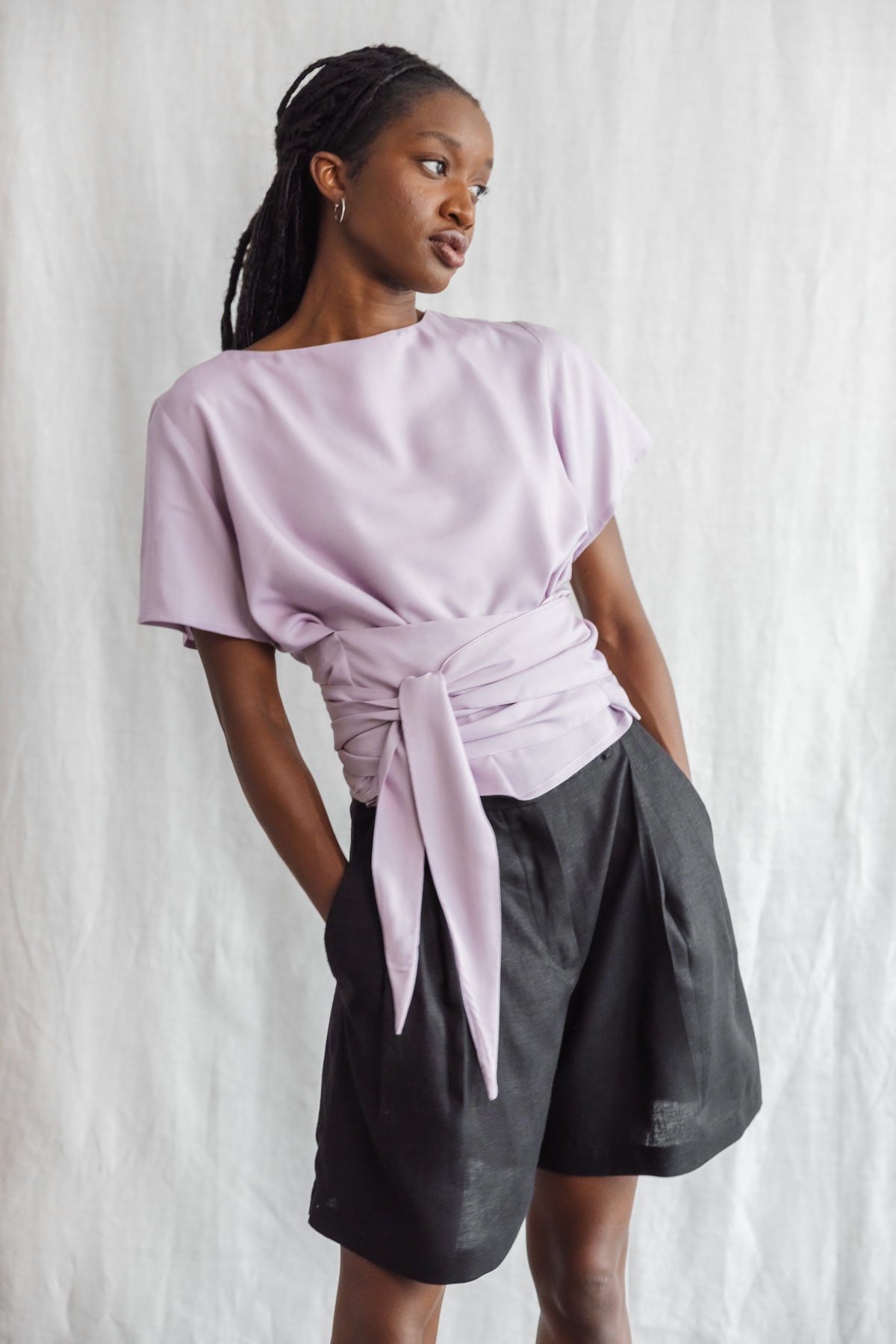 Jyoti Fair Works Damen vegan Wickelshirt Amaranth Flieder