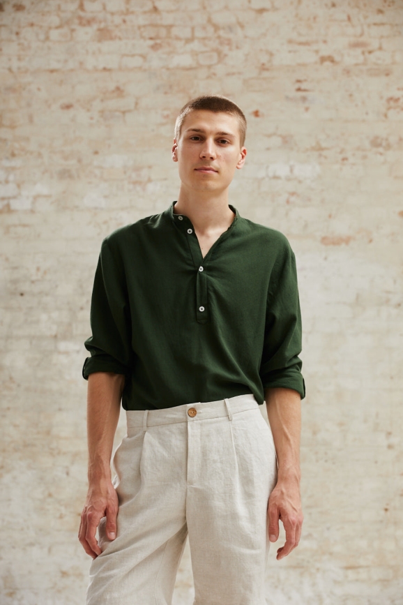 Jyoti Fair Works Herren vegan Tunika Tanu Olive