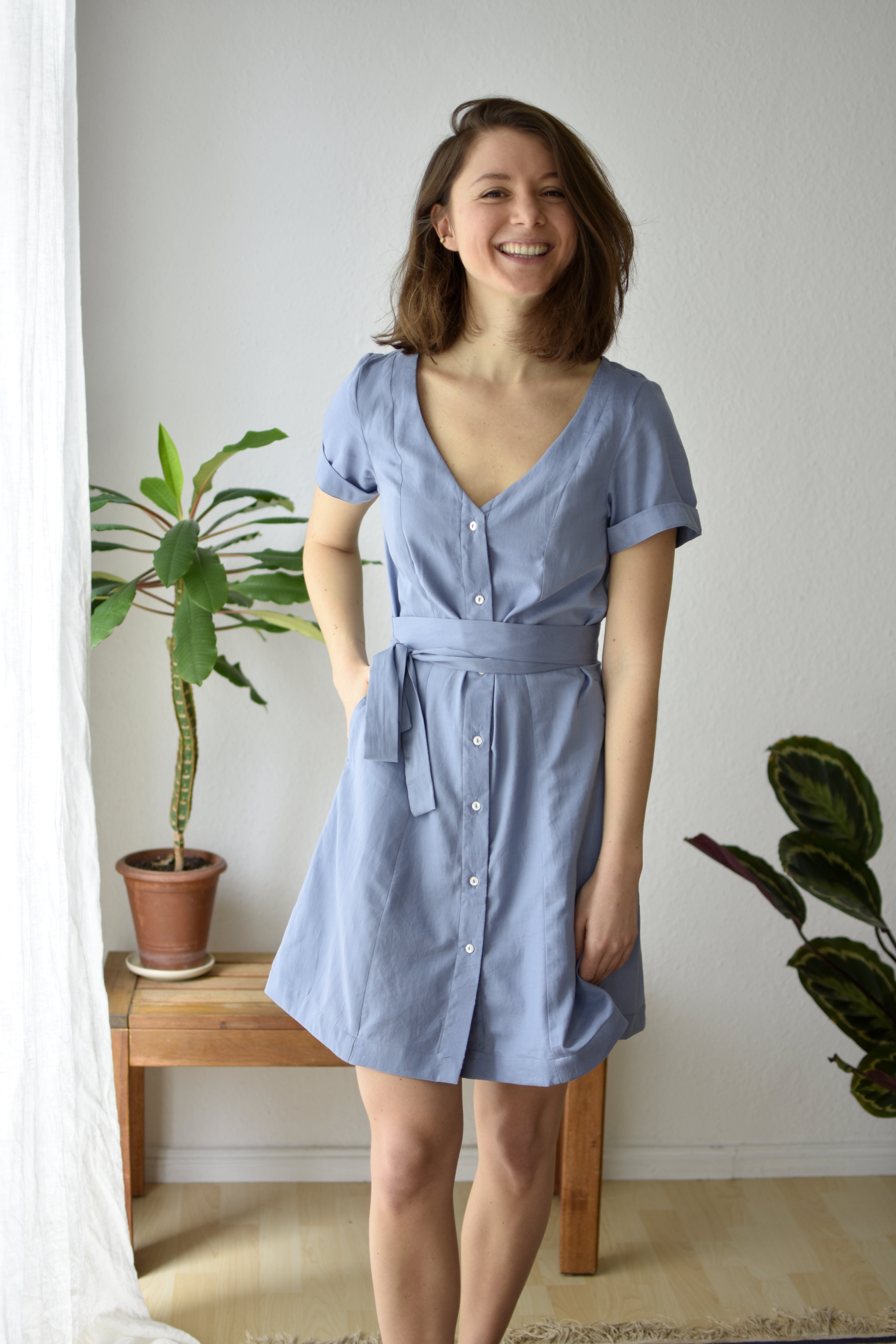 Jyoti Fair Works Damen vegan Sommerkleid Satyani Blau