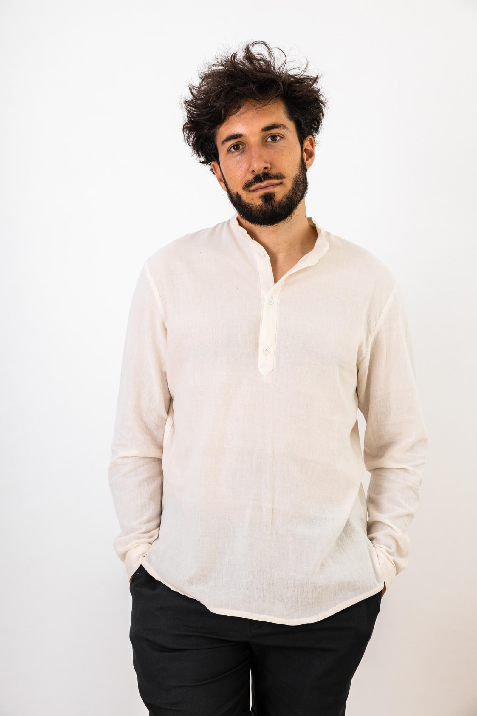 Image of Jyoti Fair Works mannen vegan Tuniek Tanu Crème