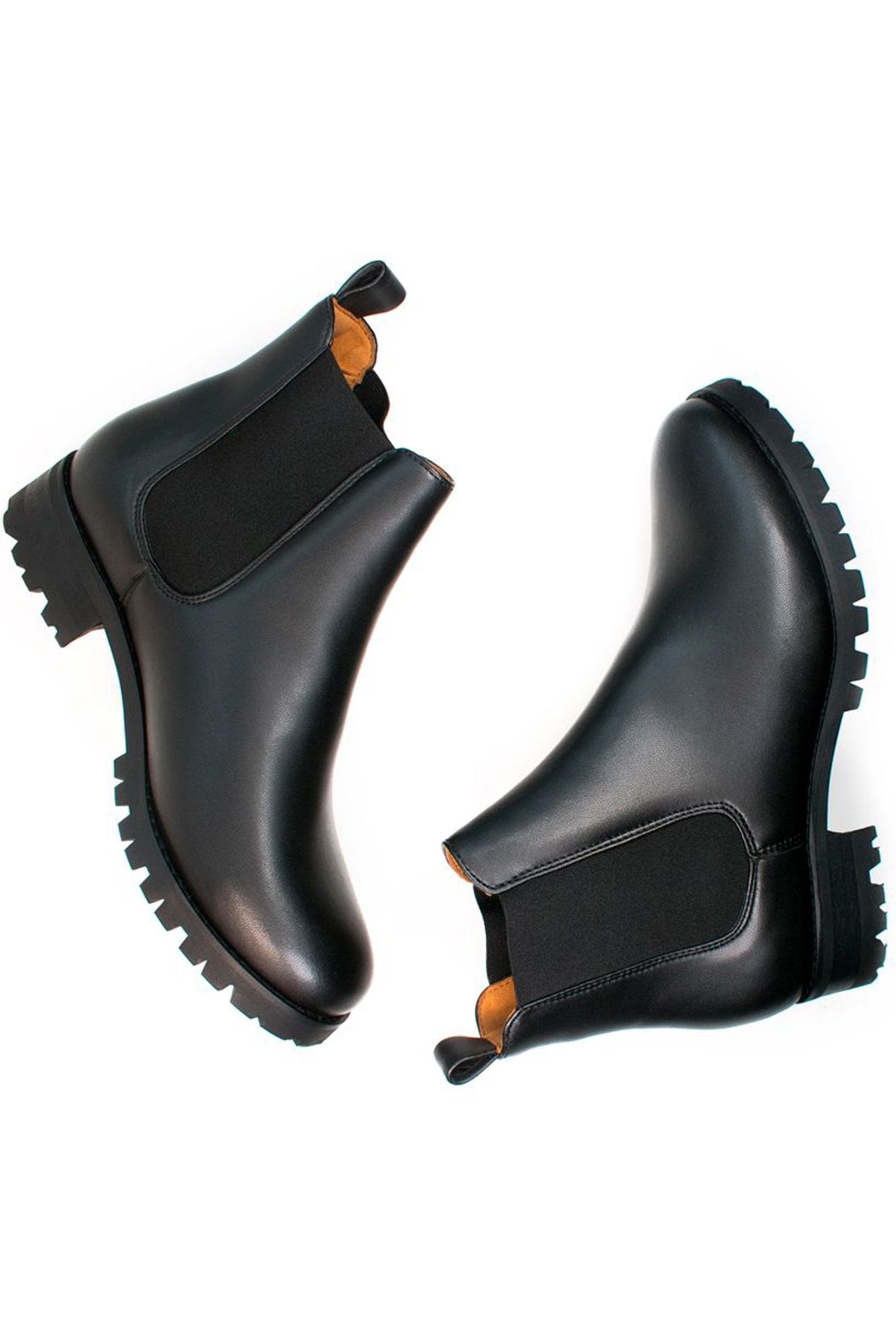 Image of Will's Vegan Store dames vegan Chelsea Boots Dames Brede Pasvorm Luxe Diepe Loopvlak Zwart