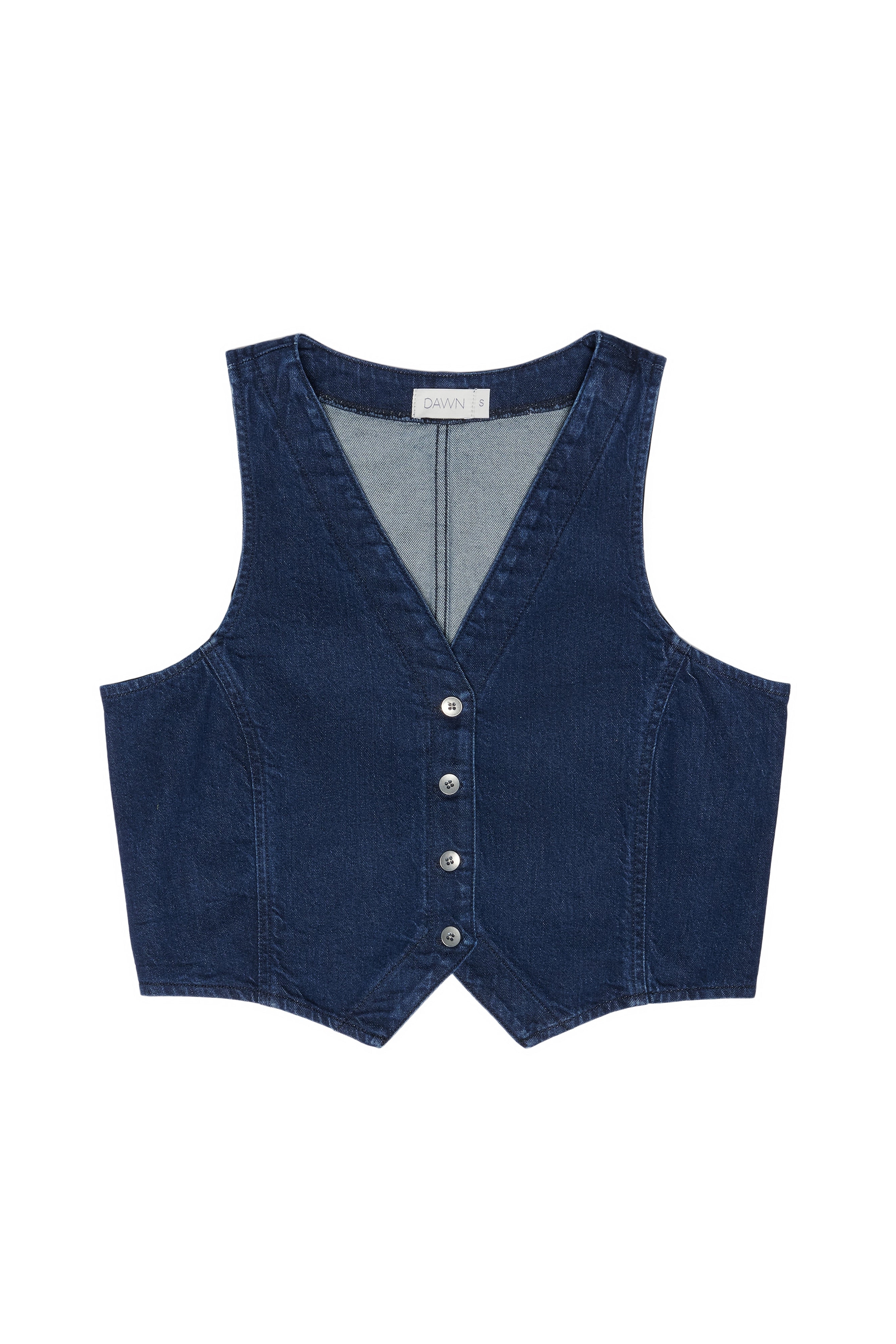 DAWN Damen vegan Astra - Denim Vest - Dark Blue
