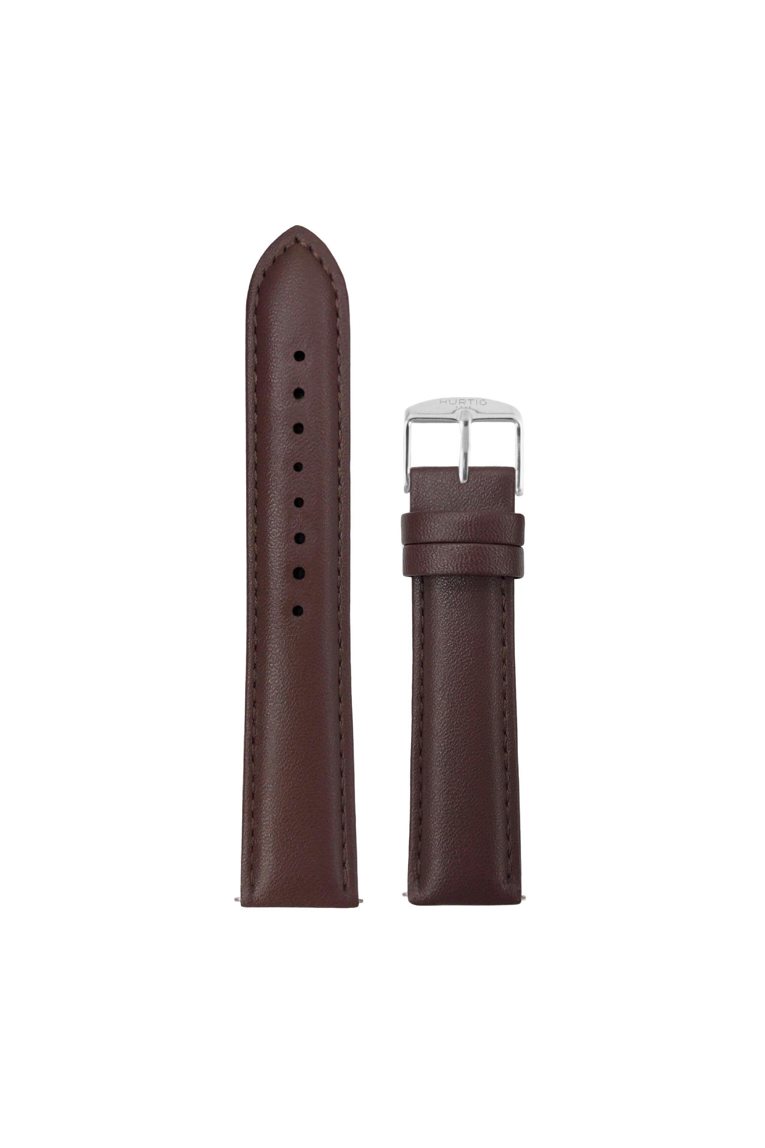 Hurtig Lane men vegan Watch Strap Chestnut & Silver