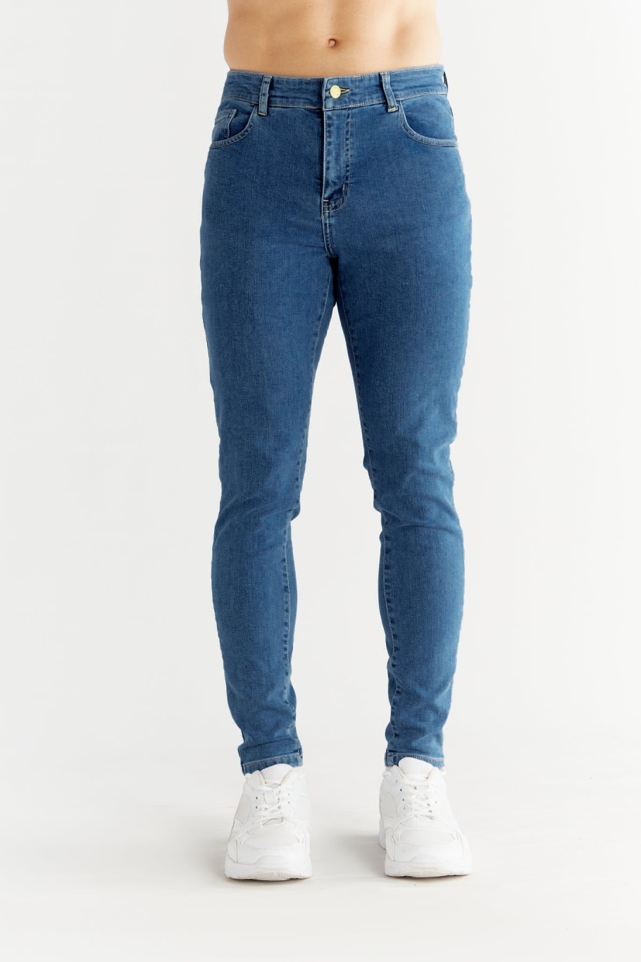 Evermind Herren vegan Jeans Skinny Fit Saphirblau