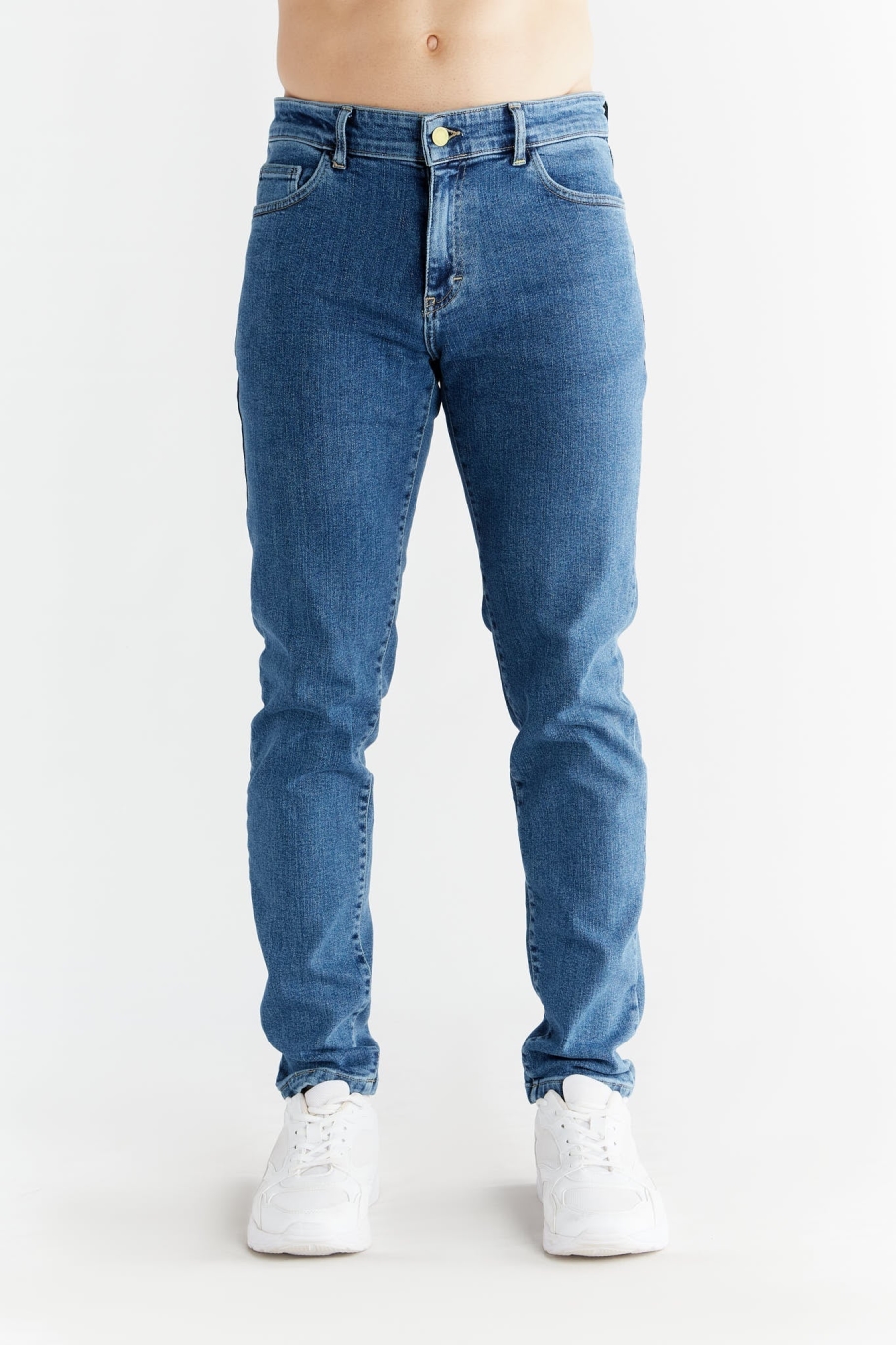 Evermind Herren vegan Jeans Slim Fit Saphirblau