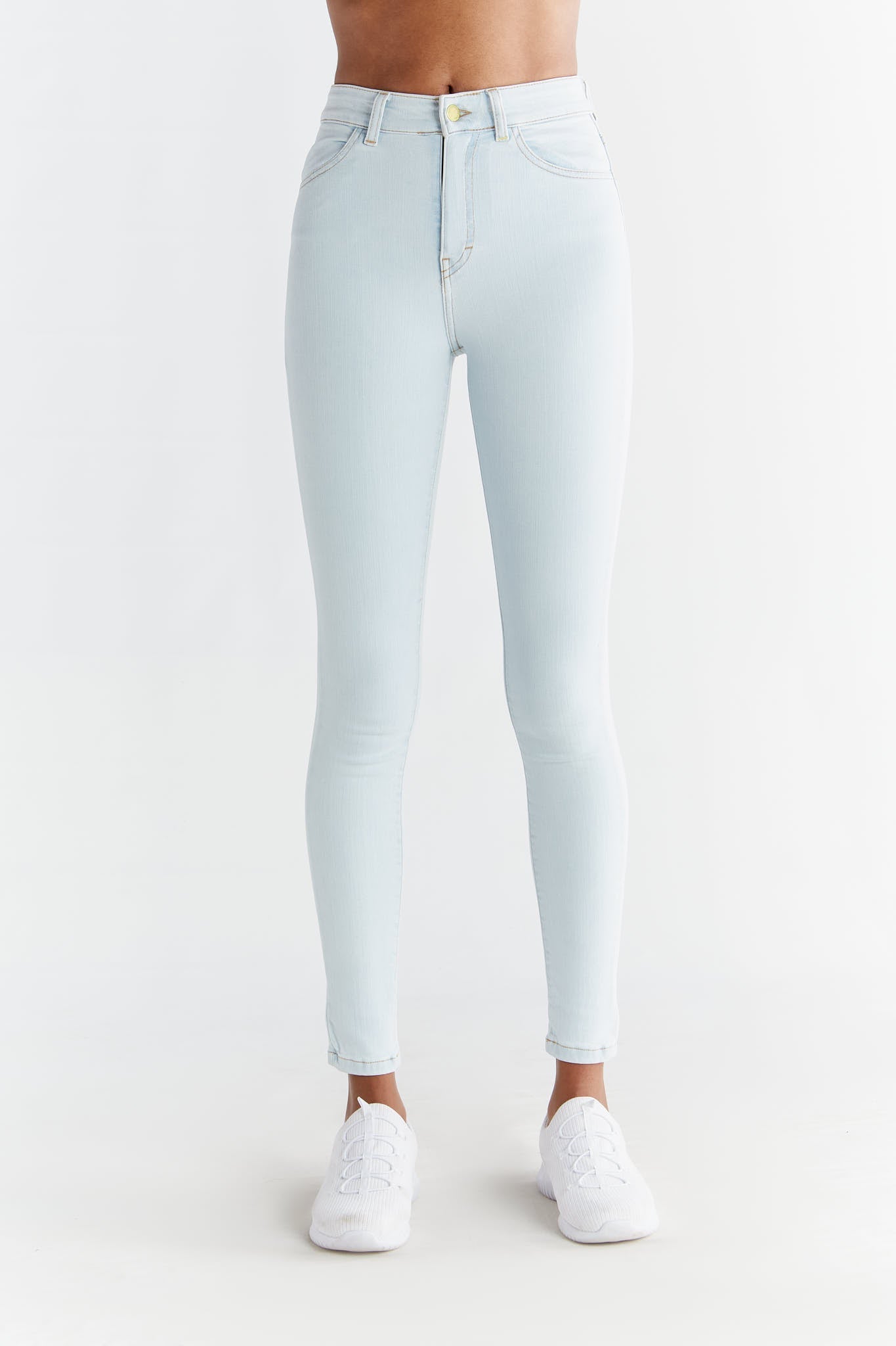 Evermind Damen vegan Jeans Skinny Fit Eisblau