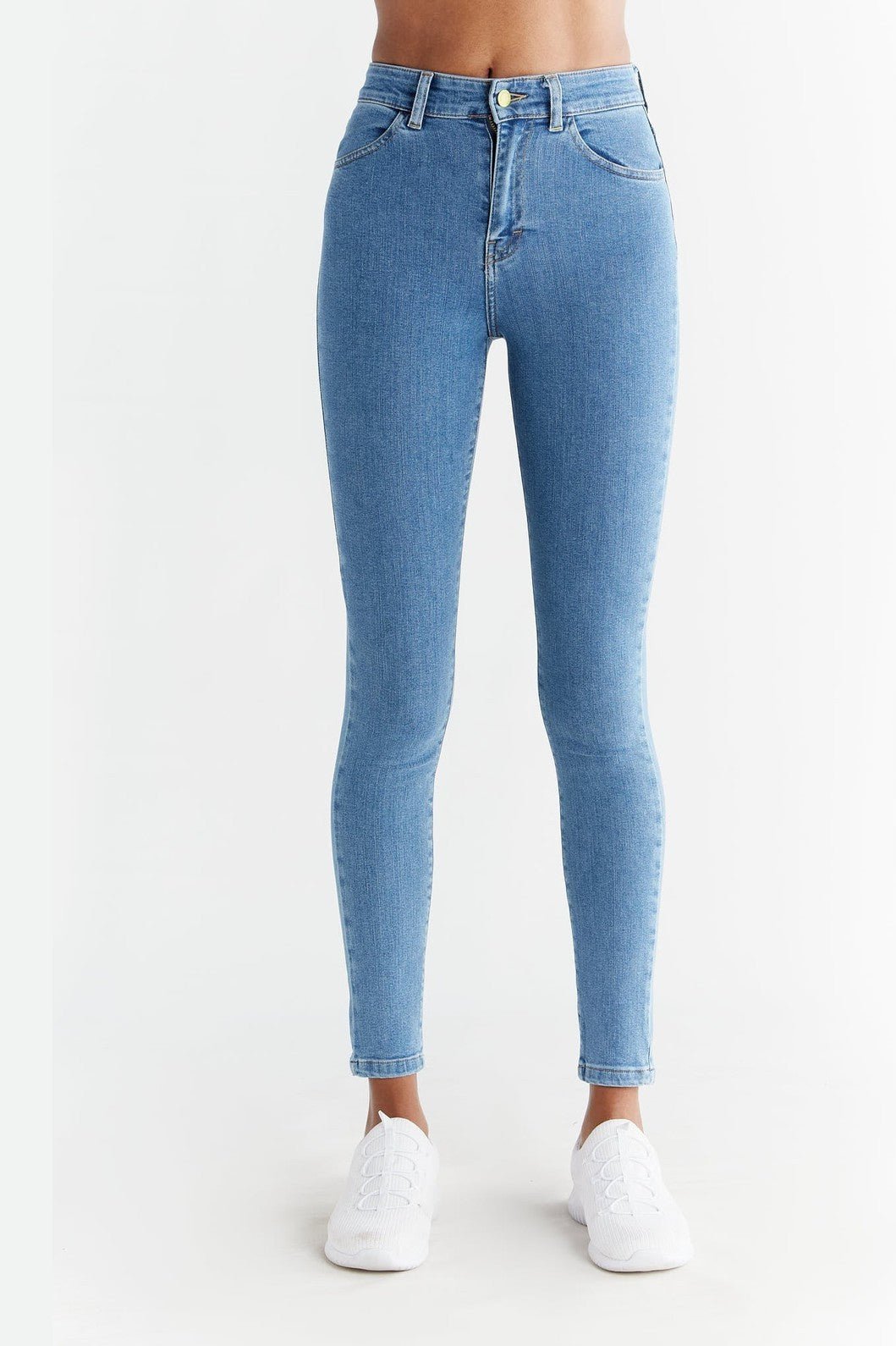 Evermind Damen vegan Jeans Skinny Fit Day Himmelblau