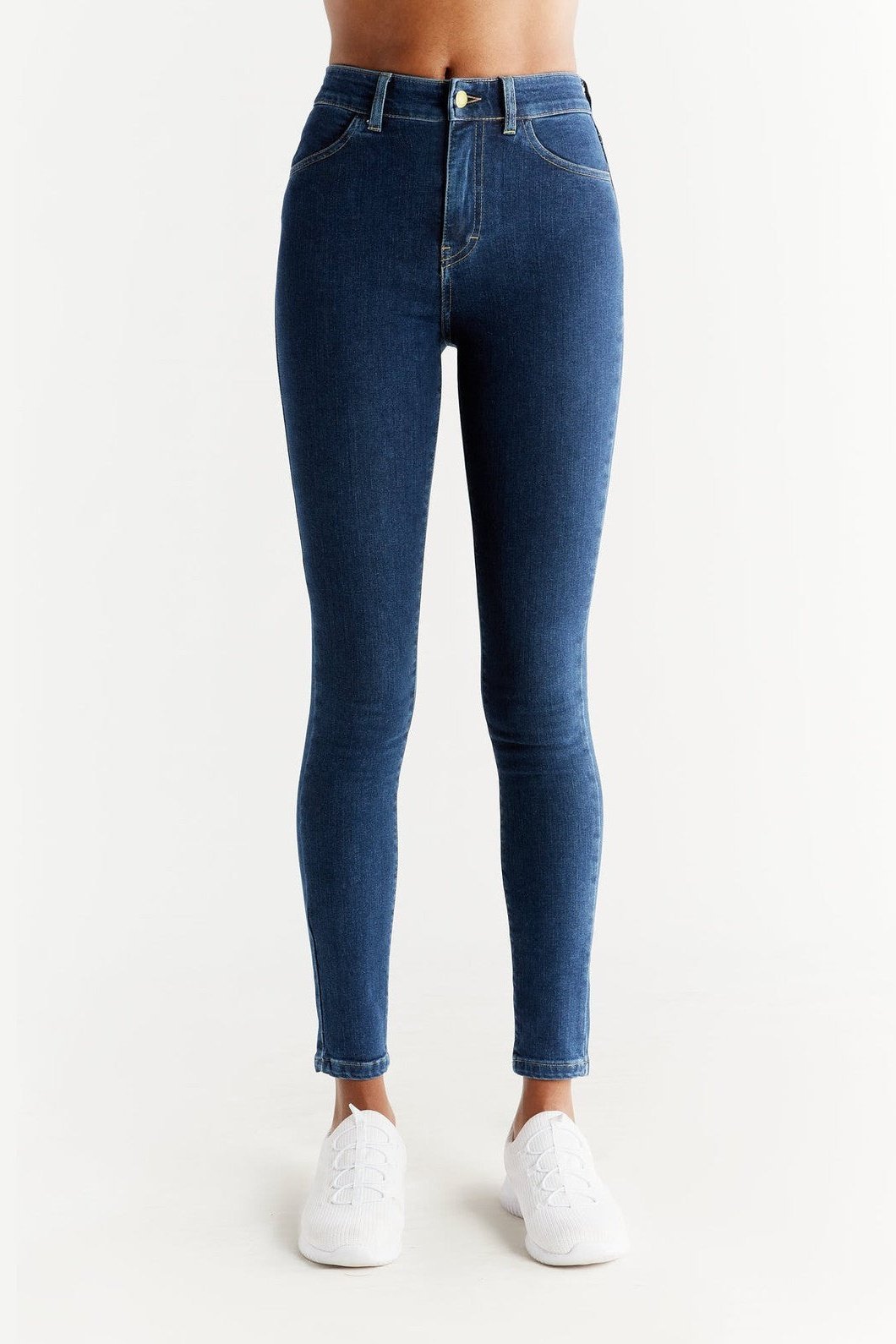 Evermind Damen vegan Jeans Skinny Fit Lapis Blau