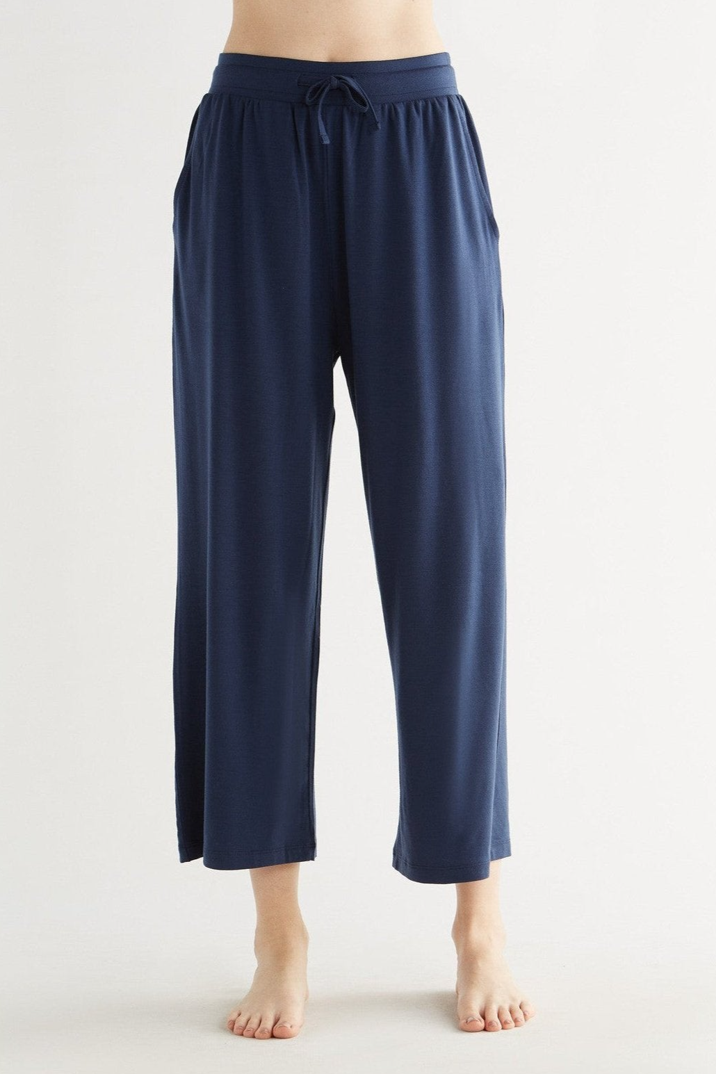 94238 - Damen vegan Hose Weites Bein Marineblau